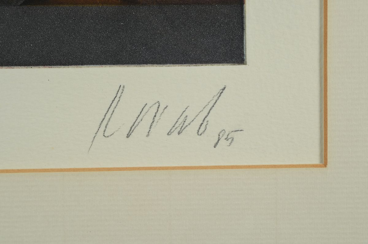 Detail a: Karl Korab, 1937 in Falkenstein in Niederösterreich, Farblithografie, sign., dat. 85, num. 126/150, unter Glas gerahmt, gesamt ca. 61x53 cm