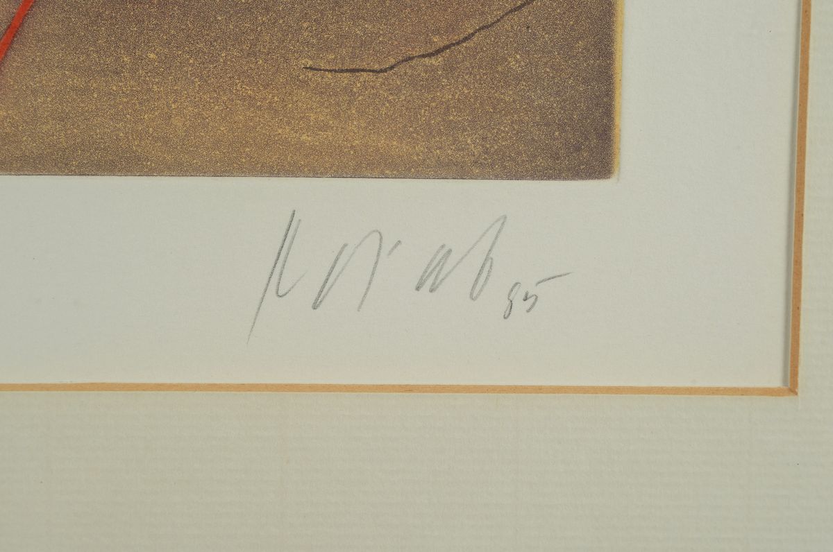 Detail a: Karl Korab, 1937 in Falkenstein in Niederösterreich, Farblithografie, sign., da. 85, num. 135/150, unter Glas gerahmt, gesamt ca. 52x44 cm