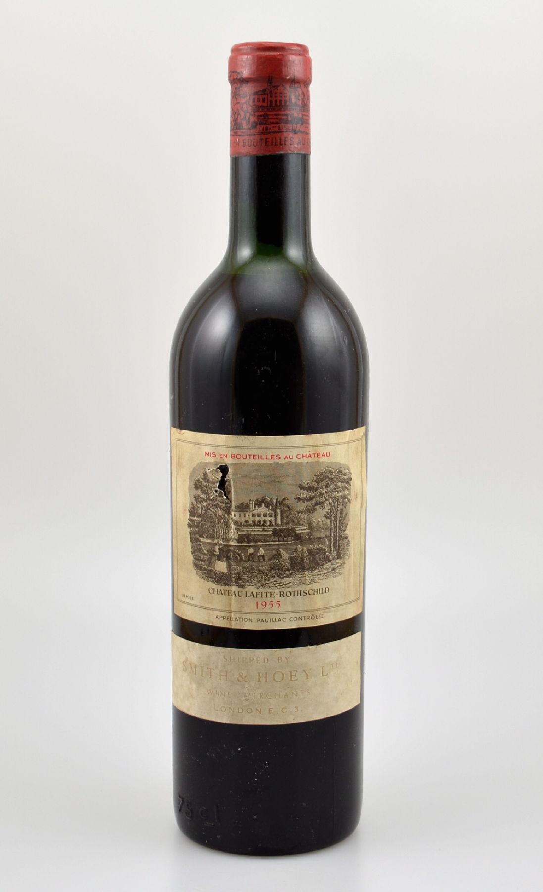 1 Flasche 1955 Chateau Lafite Rothschild, Pauillac, Premier Grand Cru Classe, Etikett l. besch., unverkostet, sehr selten im Angebot, 97 Parker ...