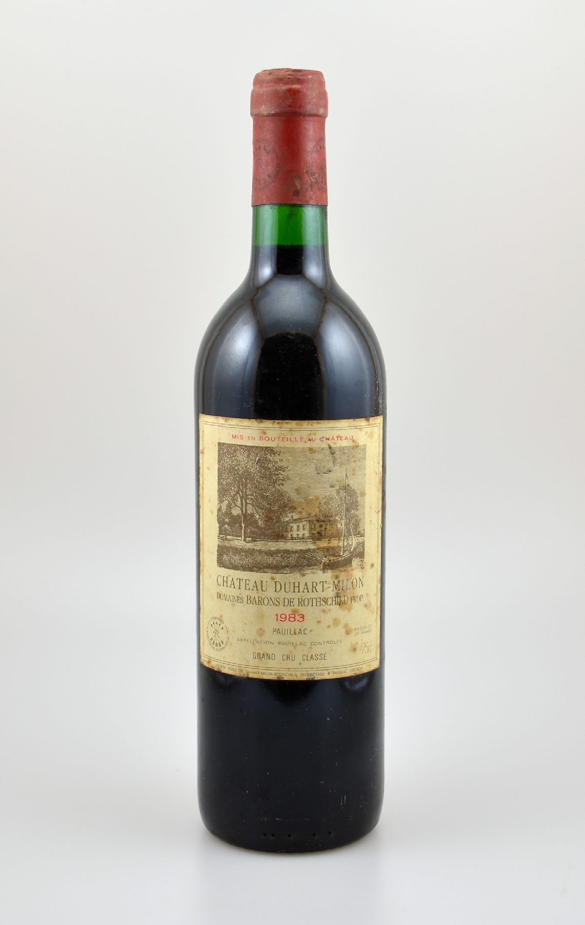 1 Flasche 1983 Chateau Duhart-Milion Domaines Barons de Rothschild, Pauillac, Grand Cru Classe, ca. 75 cl, Füllstand: ca. into neck, Etikett ...