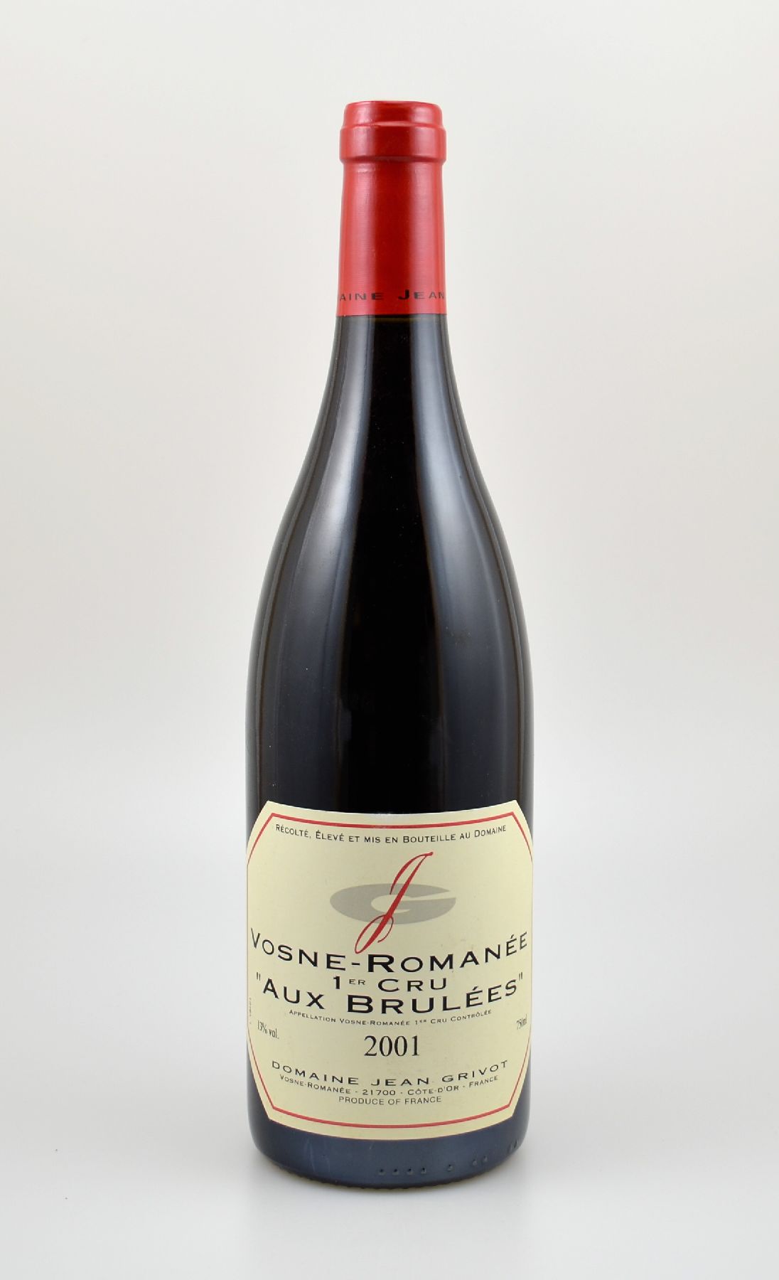 4 Flaschen 2001 Domaine Jean Grivot Vosnee-Romanee Aux Brulees, 1er Cru, je ca. 75 cl, 13 % Vol., Füllstand: ca. high fill, sehr gute ...