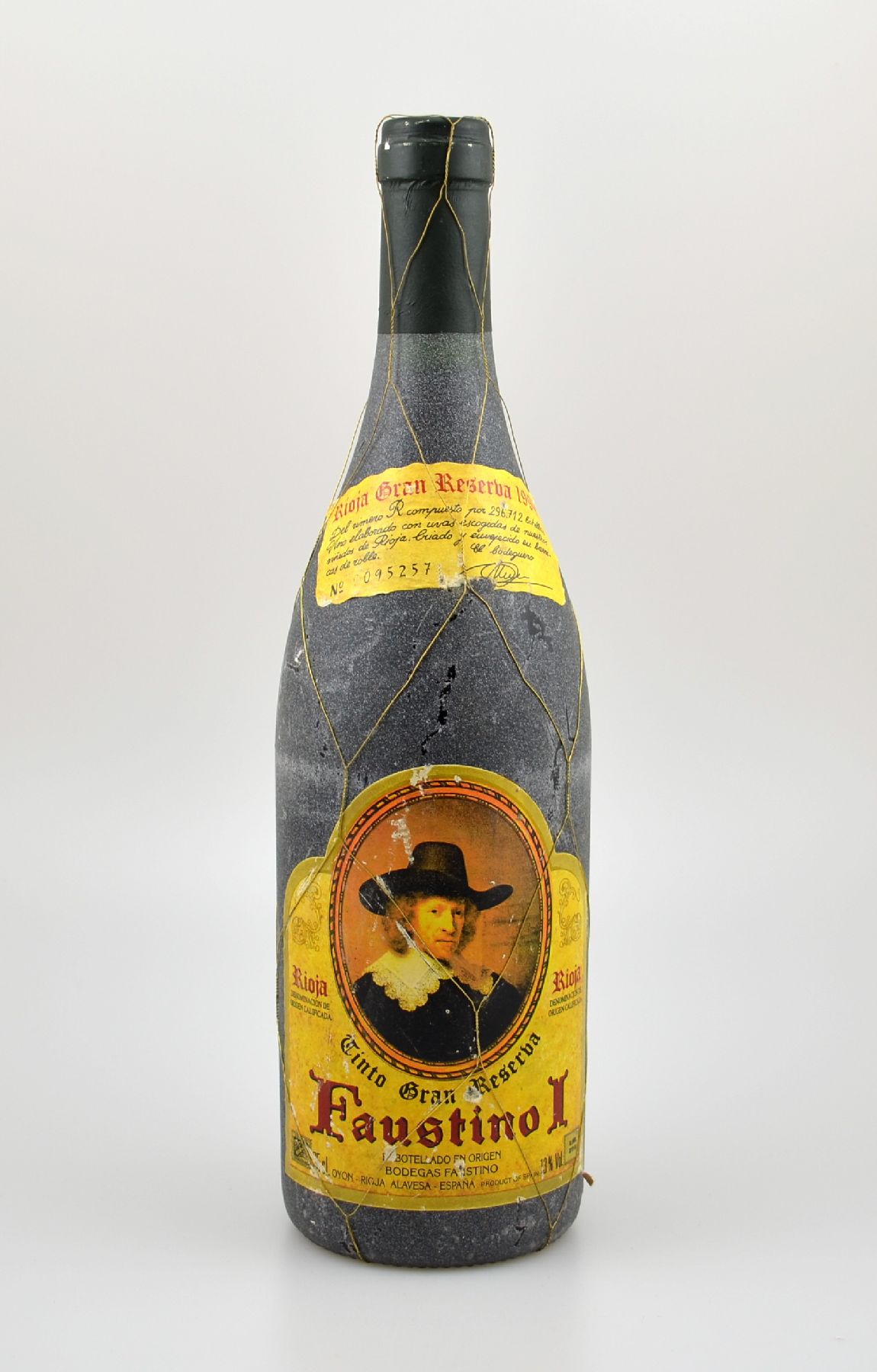 1 Flasche 1994 Gran Reserva Faustino, Rioja, ca. 75 cl, 13 % Vol., Etikett l. besch., unverkostet