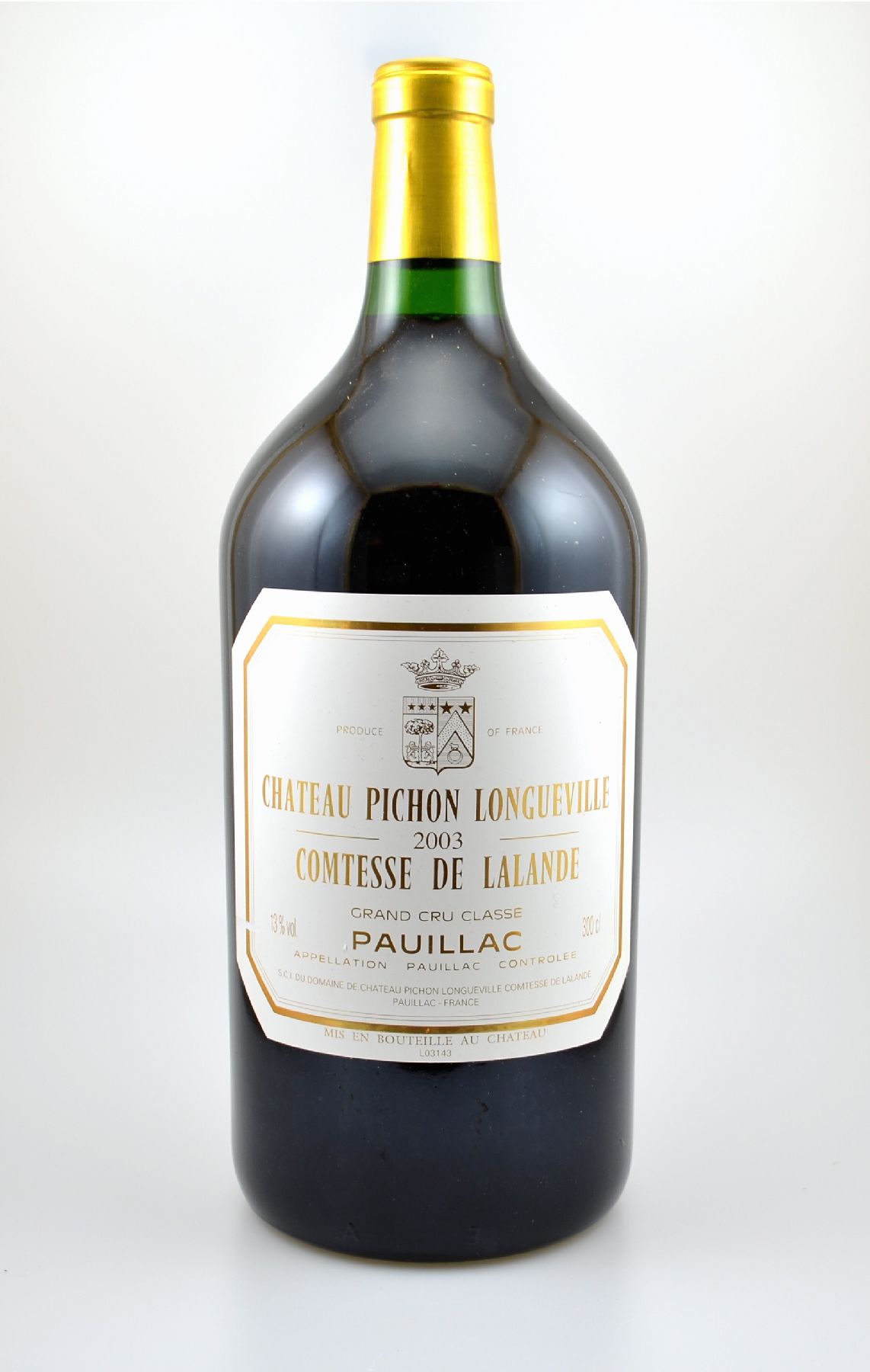 1 Doppelmagnumflasche 2003 Chateau Pichon Longueville Comtesse de Lalande, Pauillac, Grand Cru Classe, ca. 300 cl, 13 % Vol., Füllstand: ca. into ...