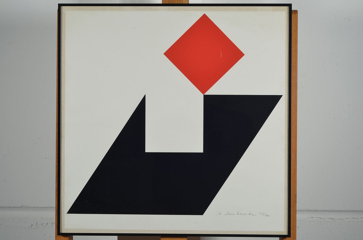 Detail k: Anton Stankowski, 1906-1998, Farblithographie, handsigniert und num. 73/100, ca. 41.5x41.5cm, u.Gl., R.