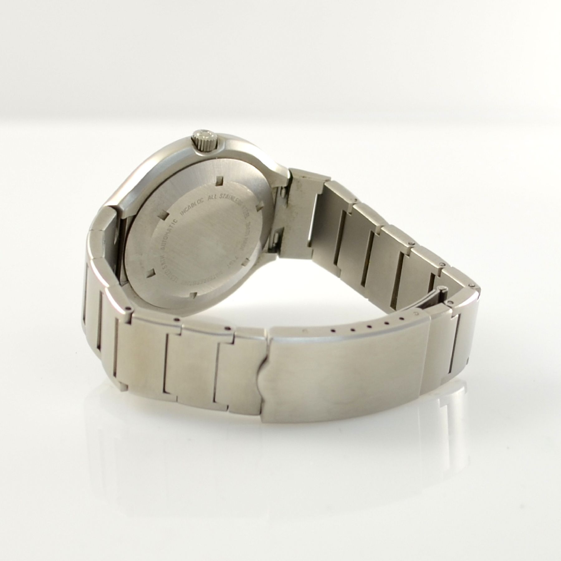Detail c: ORFINA Armbanduhr im Porsche Design, Automatik, Schweiz 1990er Jahre, matt. Edelstahlgeh. inkl. Gliederband, Boden verschr., schwarzes ...