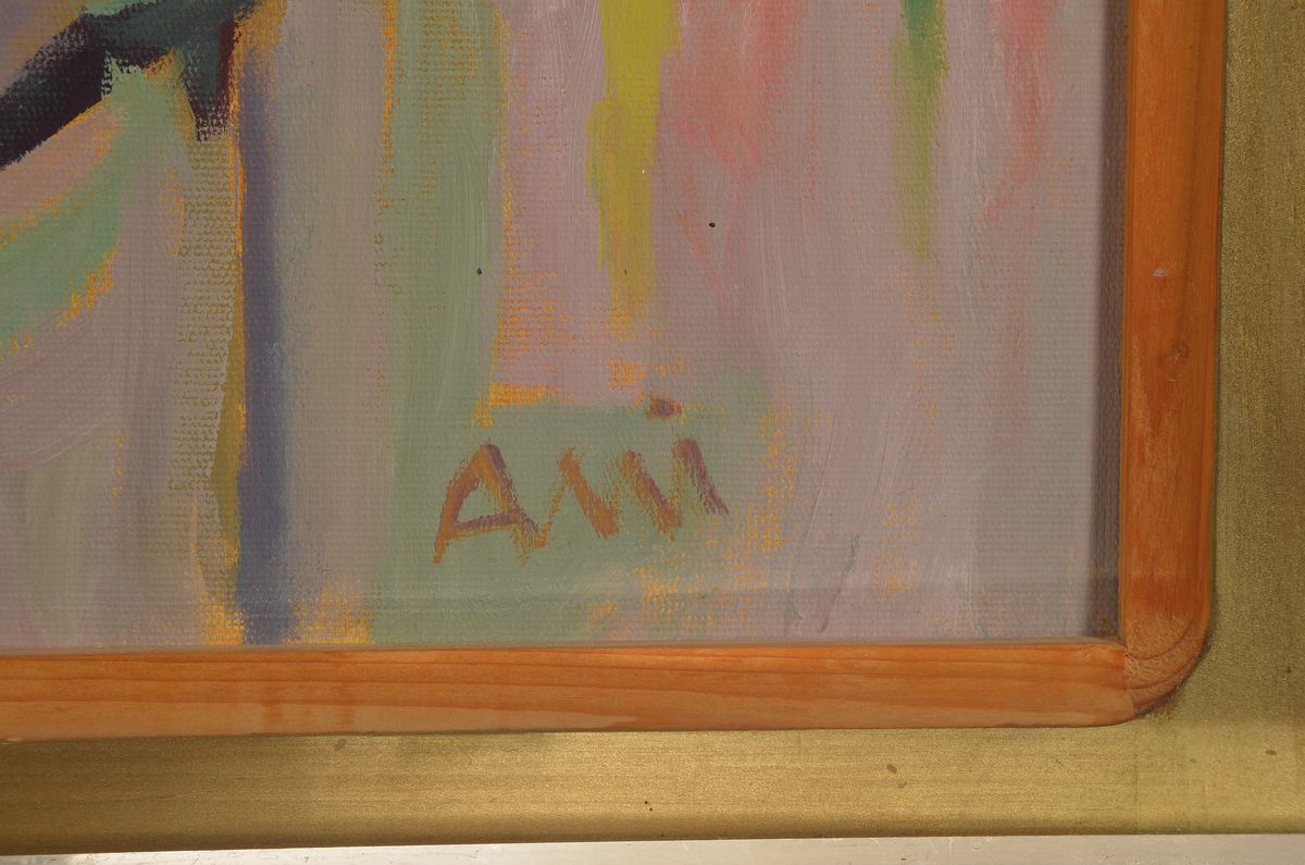 Detail a: Annemarie Wieser, geb. 1922, Selbst-Bewegung, 1994, Acryl/Karton, verso bezeichnet und datiert, monogrammiert ca. 60 x 49 cm, Rahmen: 69 x 58 cm