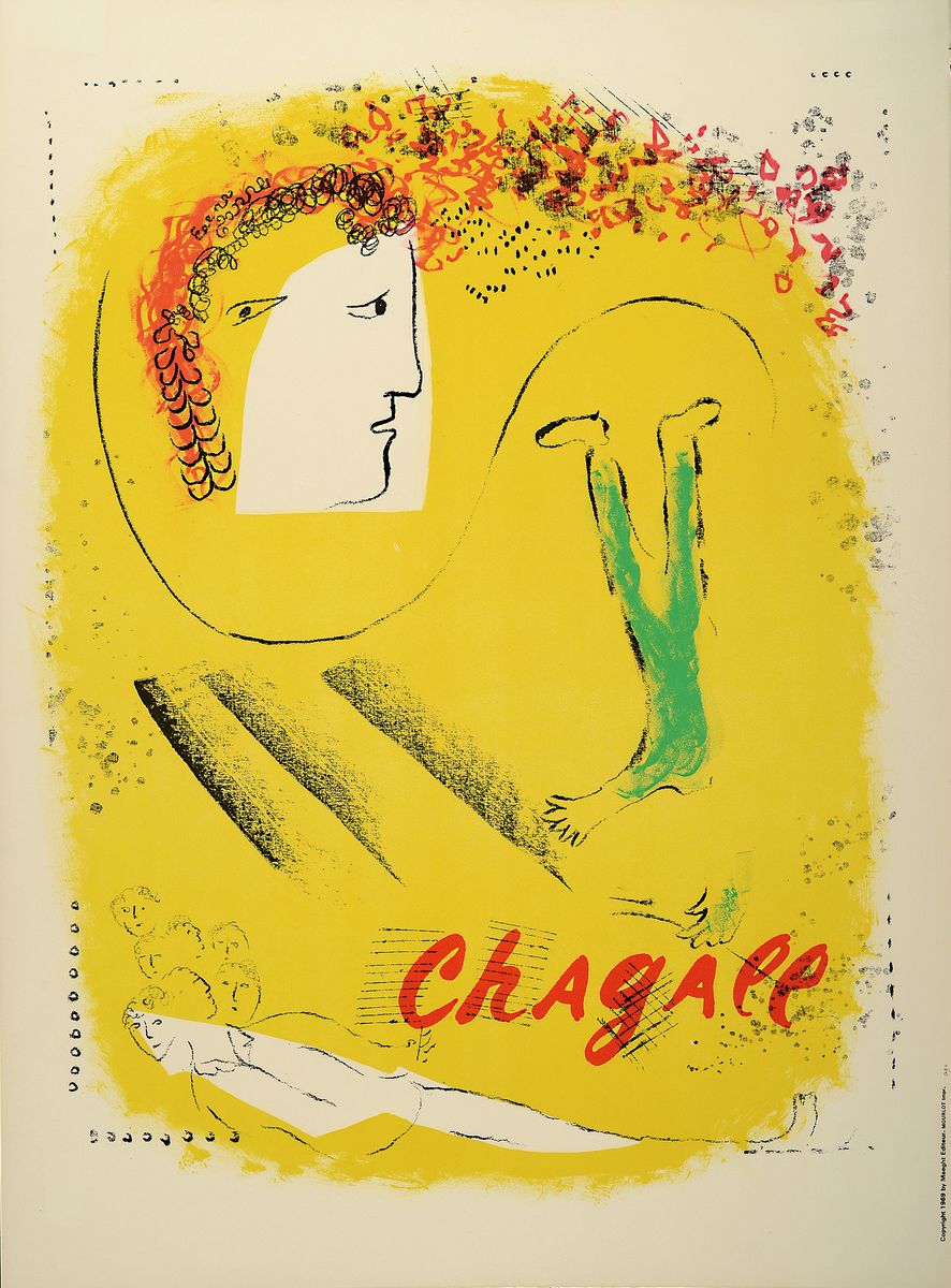 Marc Chagall, 1887 Liosno - 1985 Saint- Paul-Vence, orig. Farblithographie, Auflage 100, ca. 70x100 cm, Flecken und Risse zusehen