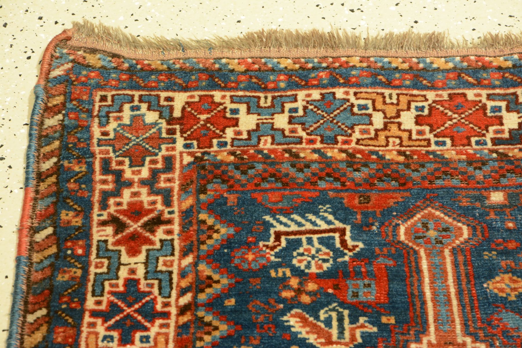 Detail a: Khamseh antik, Persien, um 1900, Wolle auf Wolle, ca. 138 x 101 cm, EHZ: 2-3.