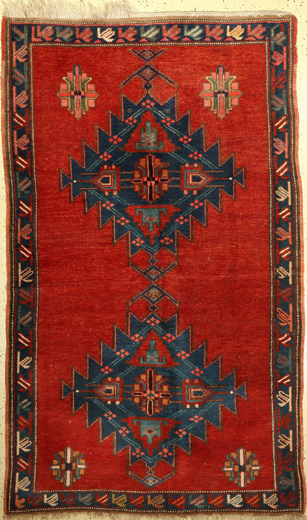 Armenischer Kasak alt, Kaukasus, um 1930, Wolle auf Wolle, ca. 212 x 126 cm, EHZ: 3