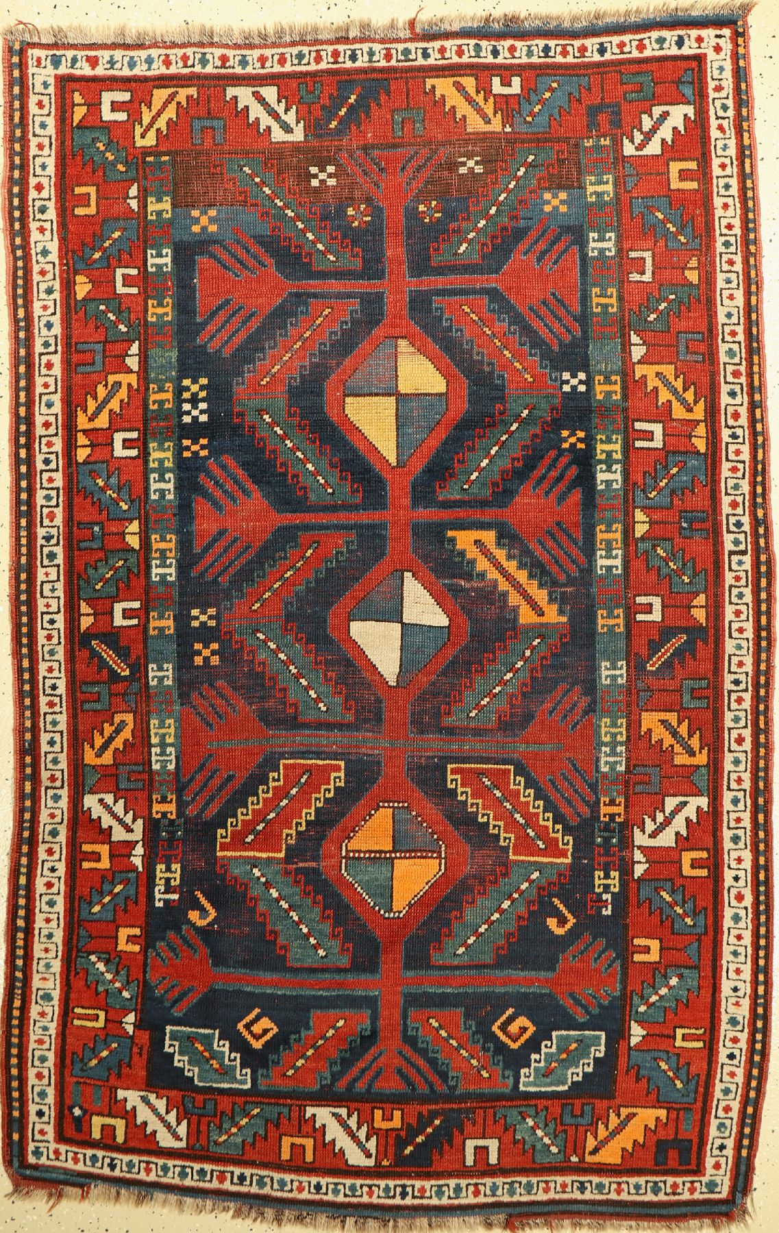 Armenischer Kasak alt, Kaukasus, um 1930, Wolle auf Wolle, ca. 193 x 126 cm, EHZ: 4