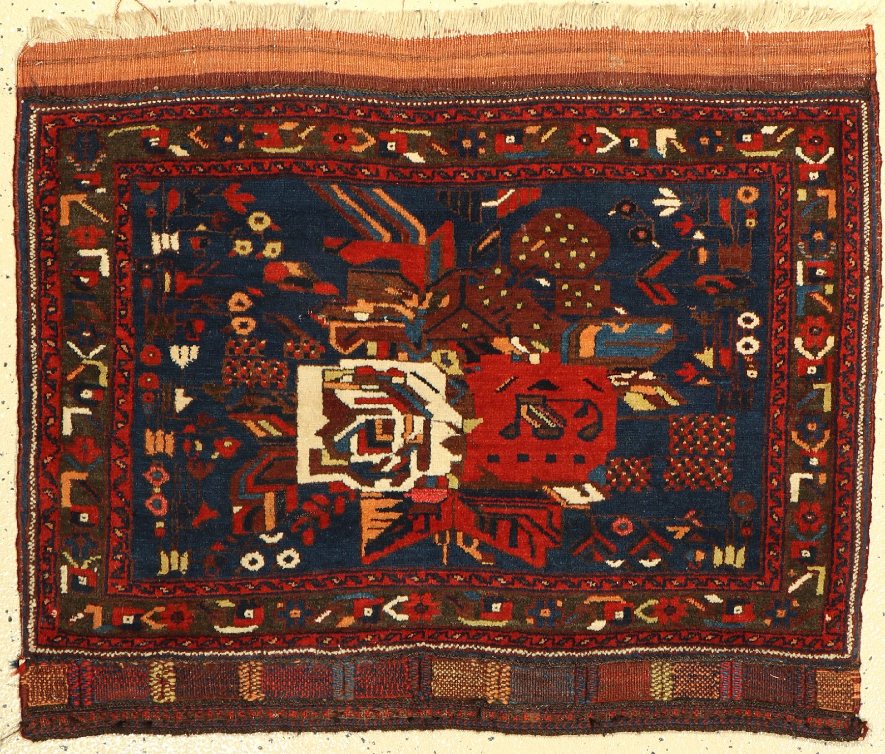 Afshar "Taschenfront" alt, Persien, um 1940, Wolle auf Wolle, ca. 71 x 88 cm, EHZ: 2