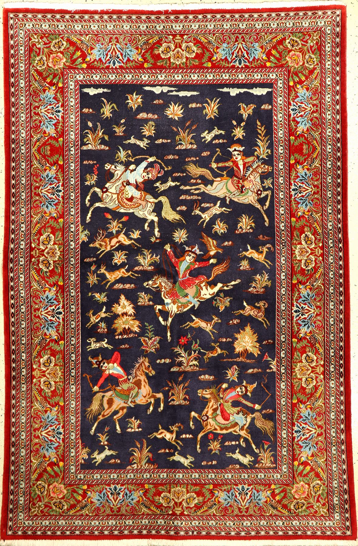 Ghom Kork (Hunting), Persien, ca. 30 Jahre,Korkwolle, ca. 198 x 132 cm, EHZ: 2