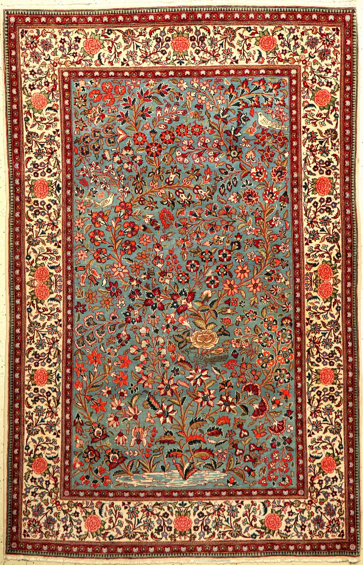 Keschan Kork alt, Persien, ca. 60 Jahre, Korkwolle, ca. 204 x 133 cm, EHZ: 2, feine Qualität.