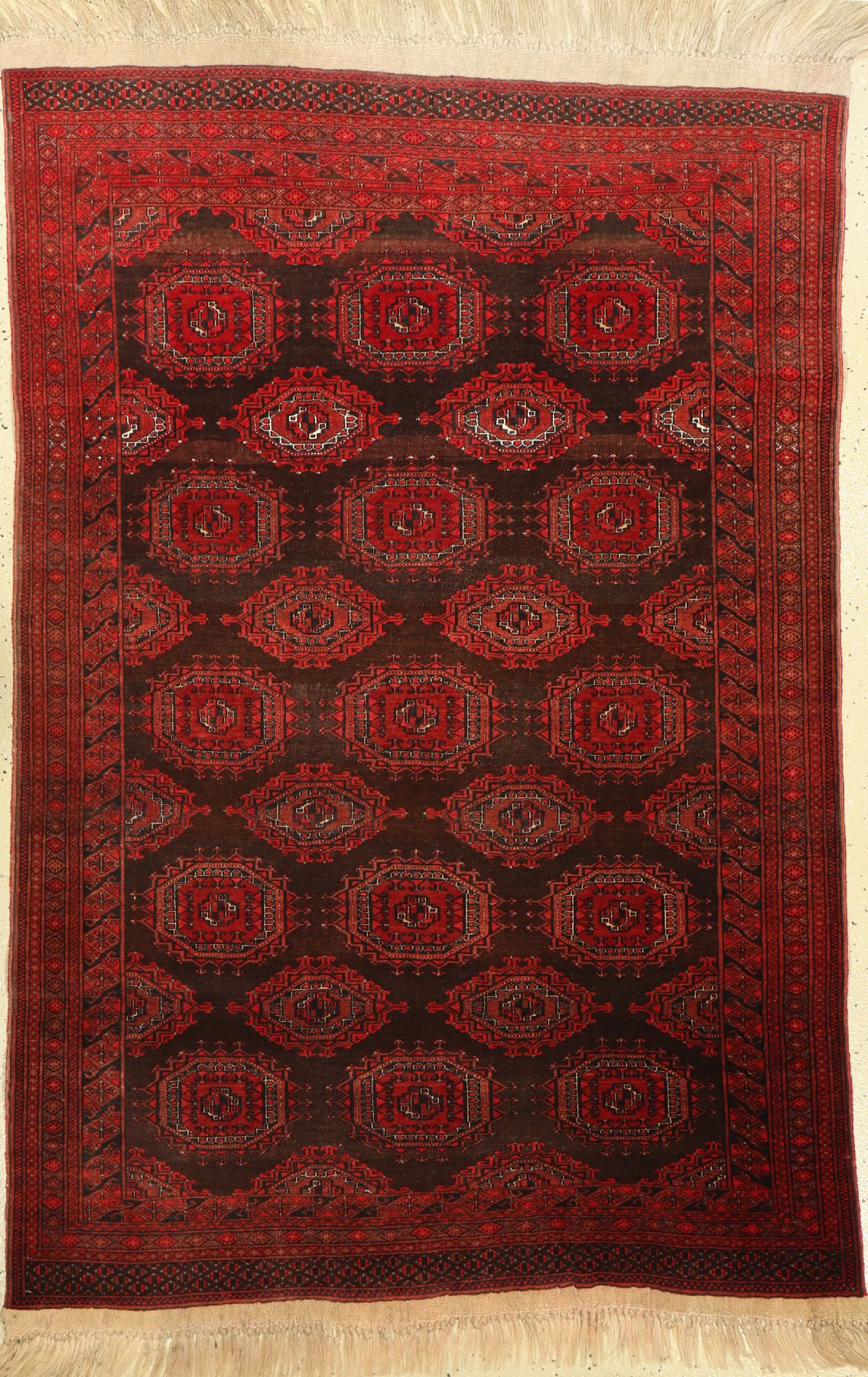 Afghan Saryk, Afghanistan, ca. 60 Jahre, Wolle auf Baumwolle, ca. 183 x 123 cm, EHZ: 2-3 (verblaßt)