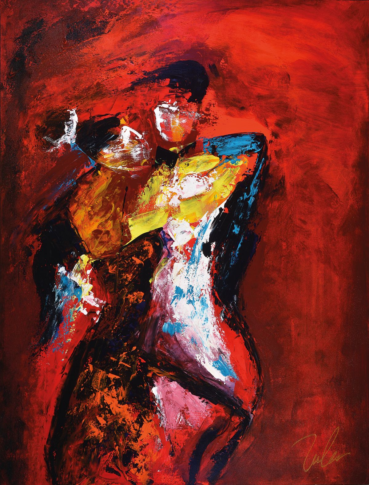 Julie, geb. 1957, Abstrakte Komposition, Öl/Lwd, rechts unten sign., ca. 118x89,5 cm