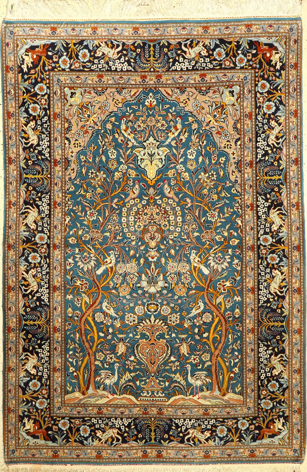 Keschan, Persien, ca. 50 Jahre, Wolle auf Baumwolle, ca. 207 x 147 cm, EHZ: 2, hochwertige Keschan Qualität.