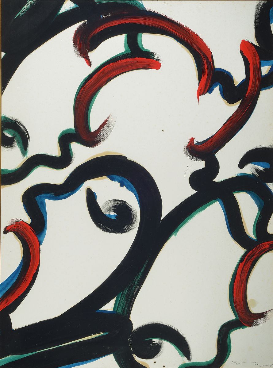 Koechl, Manfred (1956), Ohne Titel (Küssende), Mischtechnik/Papier , rechts unten signiert, ca. 85x65 cm, gerahmt