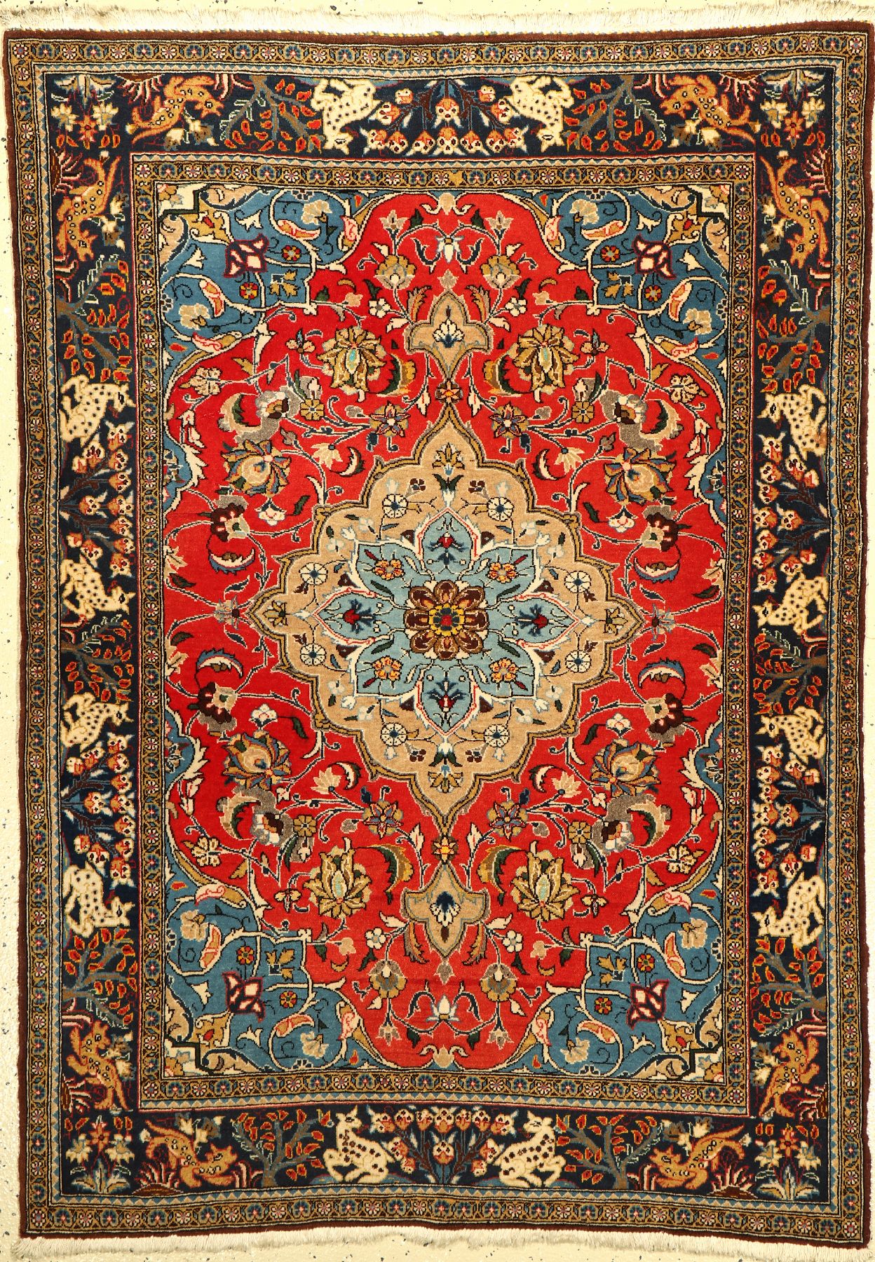 Ghom Kork alt, Persien, ca. 60 Jahre, Korkwolle mit Seide, ca. 153 x 108 cm, EHZ: 2