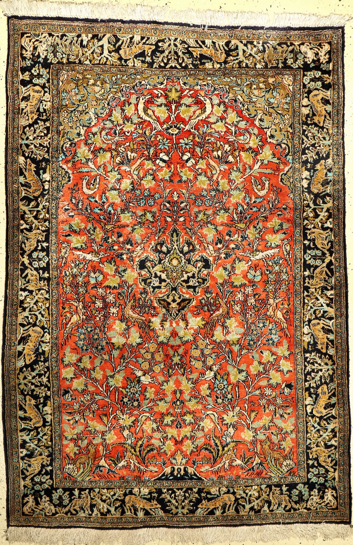 Seiden Ghom alt, Persien, ca. 50 Jahre, reine Naturseide, ca. 162 x 111 cm, EHZ: 2