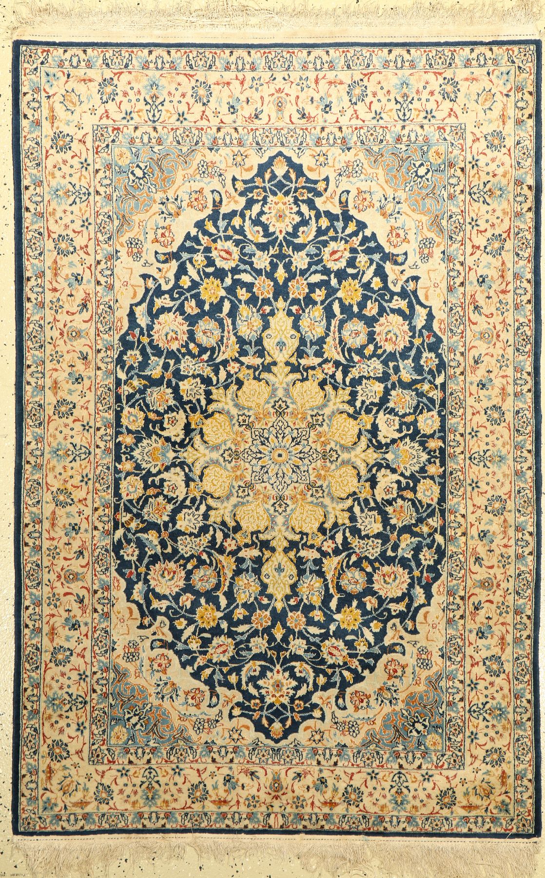Esfahan fein, Persien, ca. 50 Jahre, Korkwolle mit Seide, ca. 167 x 109 cm, EHZ: 3