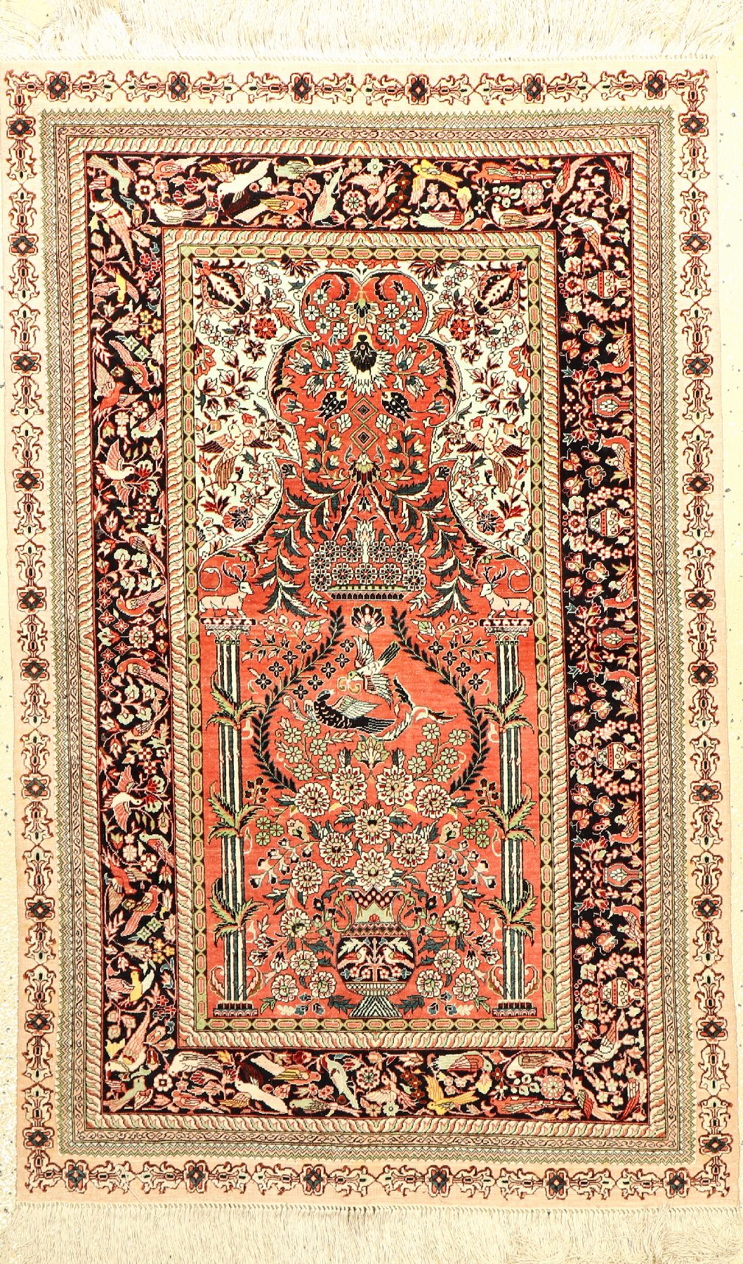 China Seide, ca. 40 Jahre, reine Naturseide, ca. 124 x 77 cm, EHZ: 2