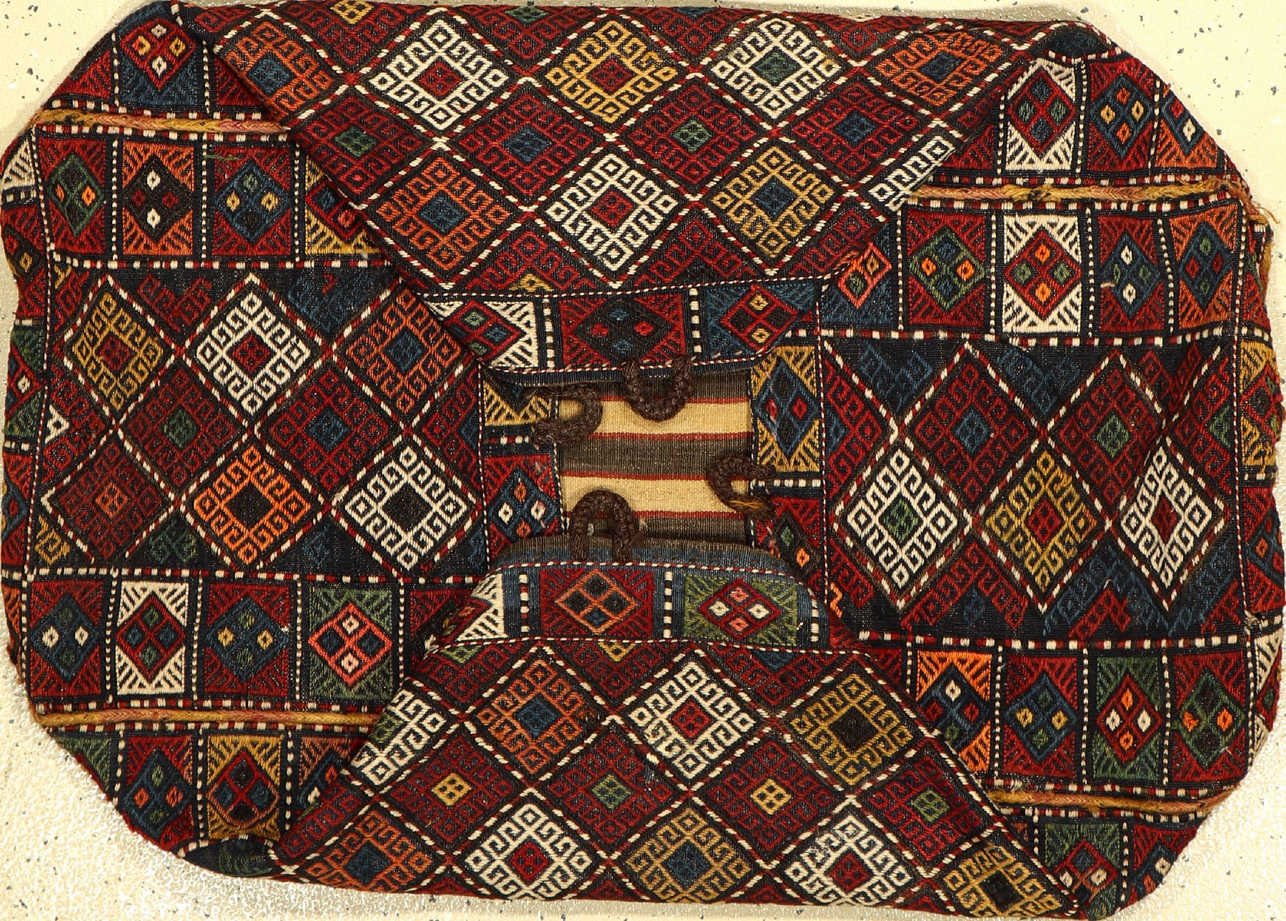 Bergama "Mafrasch" alt, Türkei, um 1920, Wolle auf Wolle, Zili-Arbeit, Tansportbehälter, EHZ: 2-3