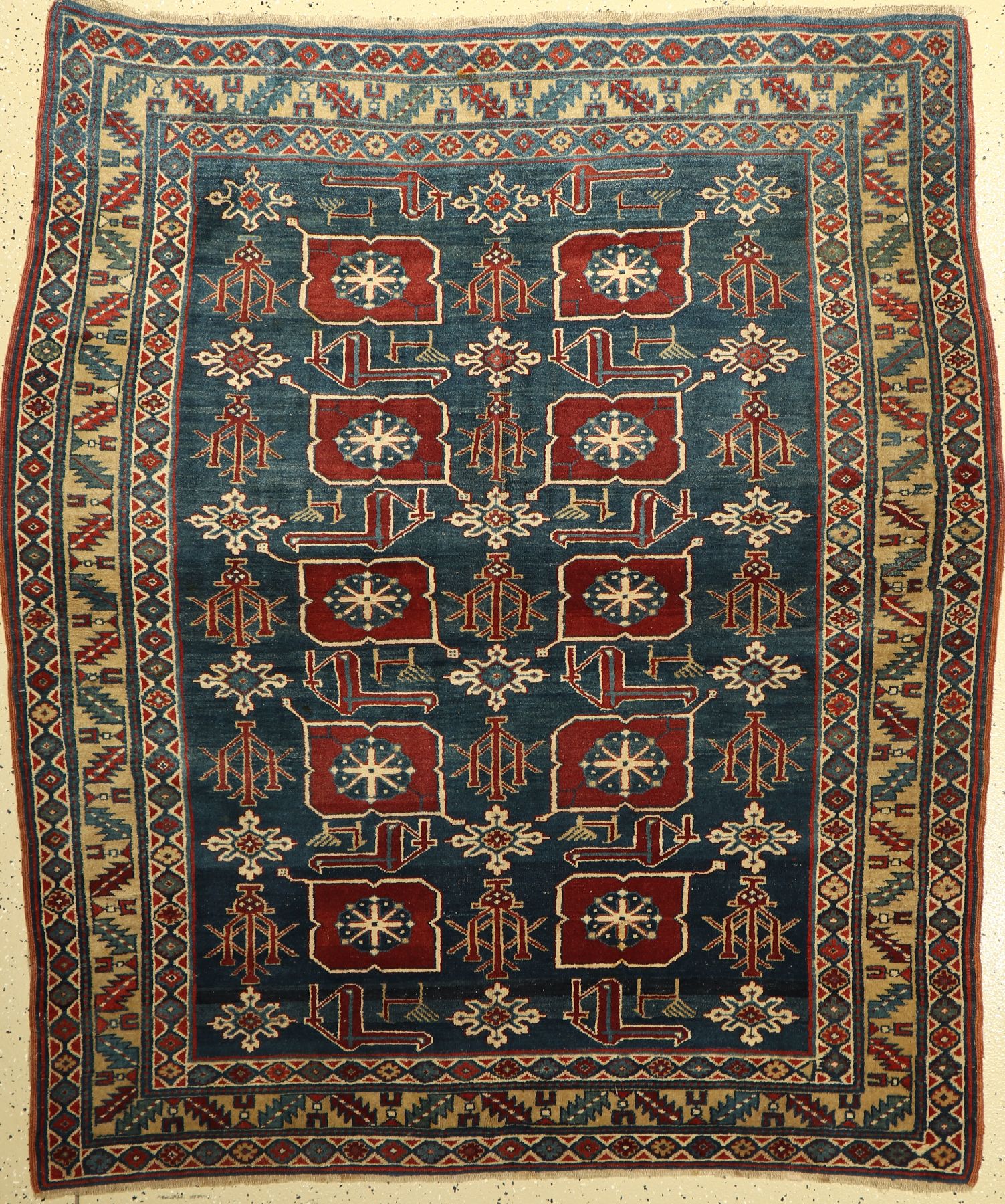 Erivan fein (Karagashli), Rußland, um 1950,Wolle auf Wolle, ca. 167 x 147 cm, feine Knüpfung, EHZ: 2
