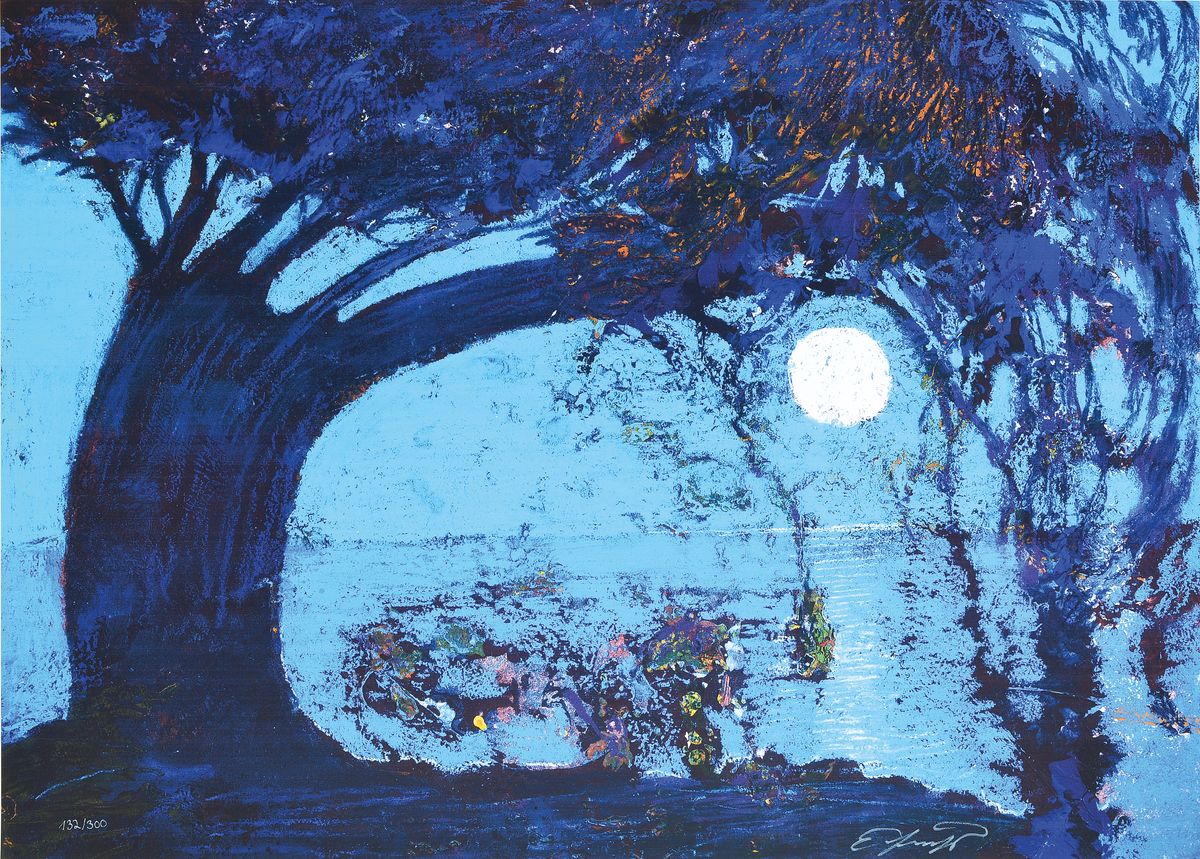 Ernst Fuchs, geb. 1930 Wien, Starnberger See, Giclee auf Leinwand, num. 132/300, wohl 2012, Blattmaß 61 x 82.5 cm