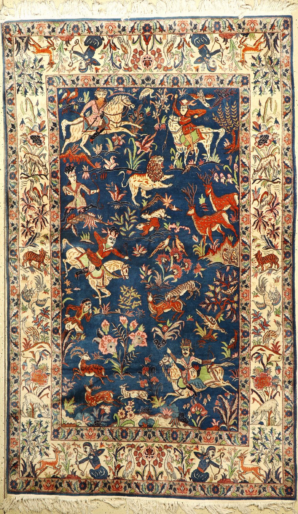 Lahor, Indien,ca. 60 Jahre, Wolle auf Baumwolle, ca. 256 x 156 cm, EHZ: 2-3