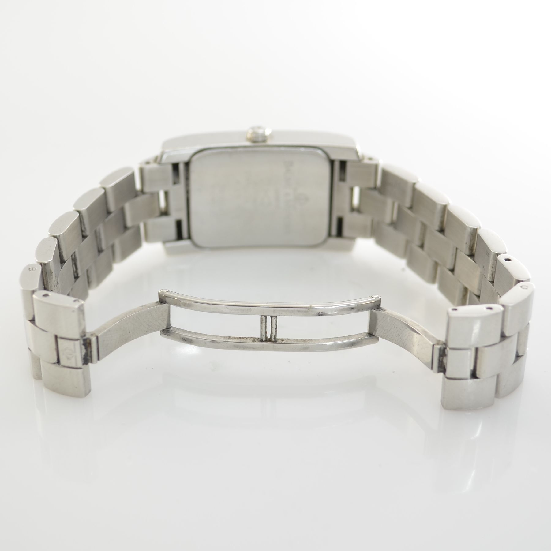 Detail e: BAUME & MERCIER Armbanduhr Hampton, Automatik, Ref. MV045120, Edelstahlgeh. inkl. Gliederband m. dopp. Faltschl., blaues Kontrastzifferbl., Anz. v. ...