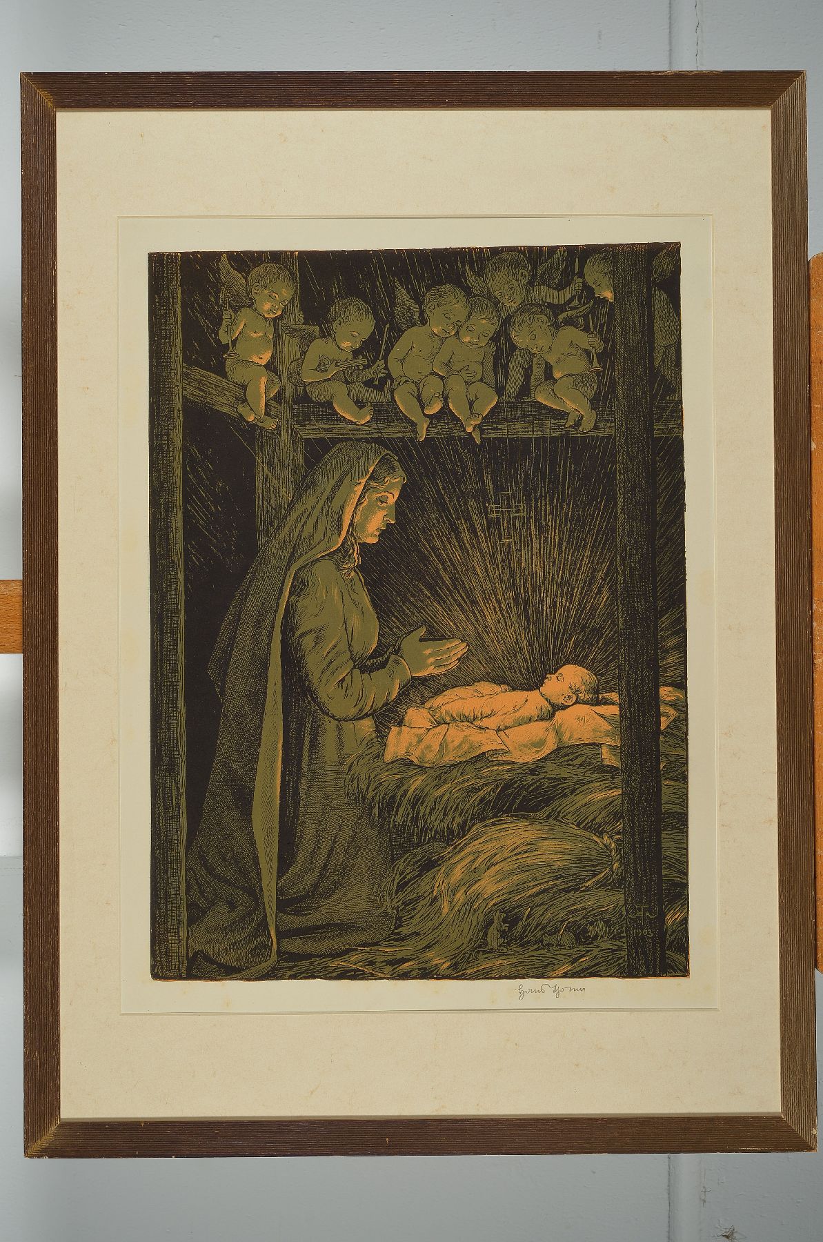 Detail a: Hans Thoma, 1839-1839, Farblithografie, handsign., unter Glas gerahmt, 49,5x36,5 cm, gesamt 74x54 cm