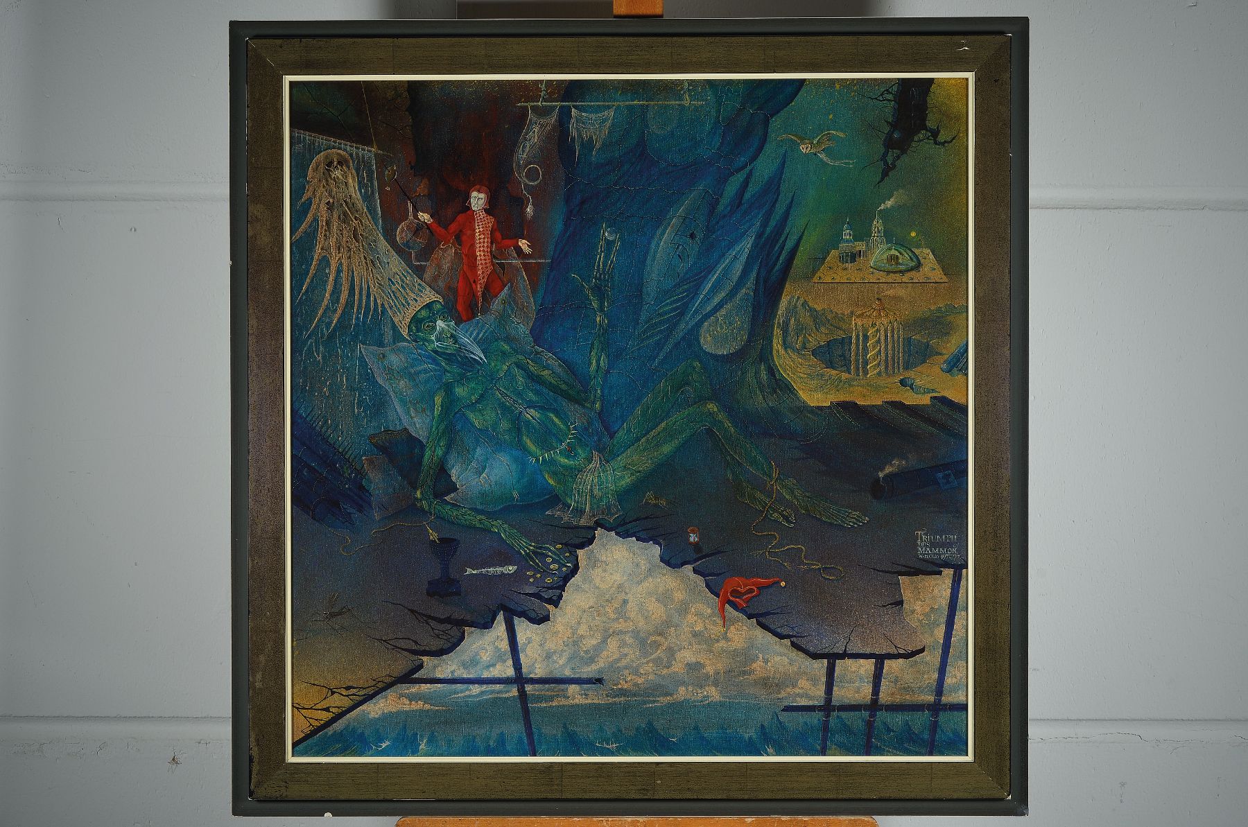 Detail a: Werner Holz, 1948 Grünstadt-1991 Ludwigshafen, Studium in Mainz, München und Mannheim, Vertreter des Phantastischen Realismus, hier: Triumph des ...