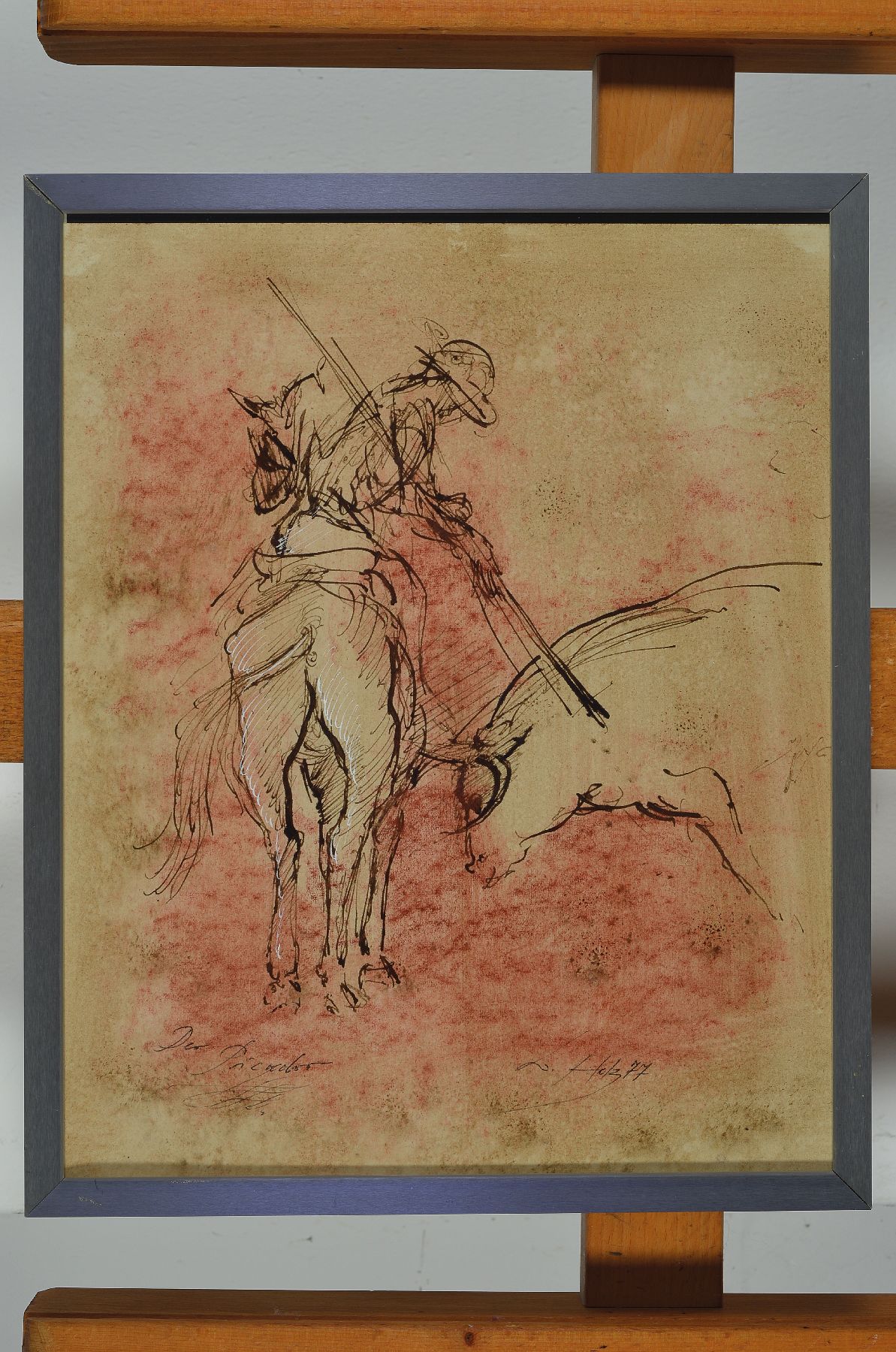 Detail a: Werner Holz, 1948 Grünstadt-1991 Ludwigshafen, Studium in Mainz, München und Mannheim, Vertreter des Phantastischen Realismus, hier: Der Picador, ...
