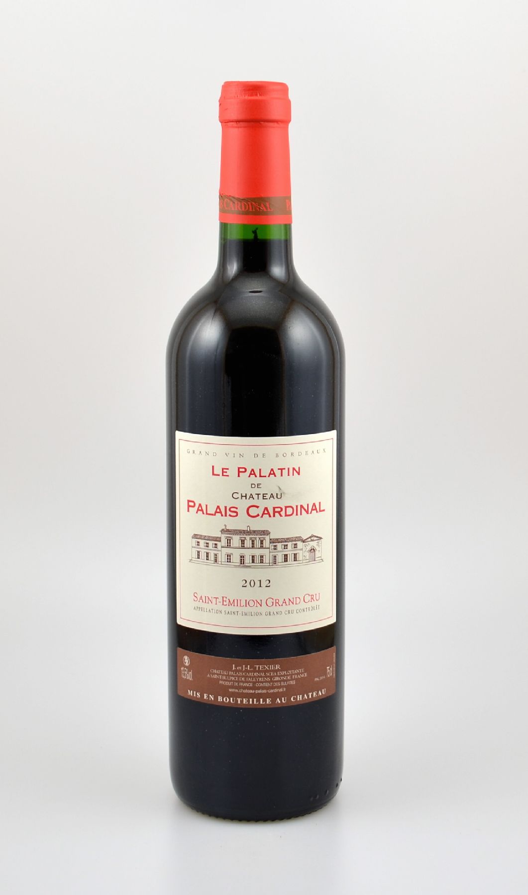 12 Flaschen 2012 Le Palatin De Chateau Palais Cardinal, Saint-Emilion Grand Cru, je 75 cl, 13,5 % Vol., Füllstände: into neck, hervorragende ...