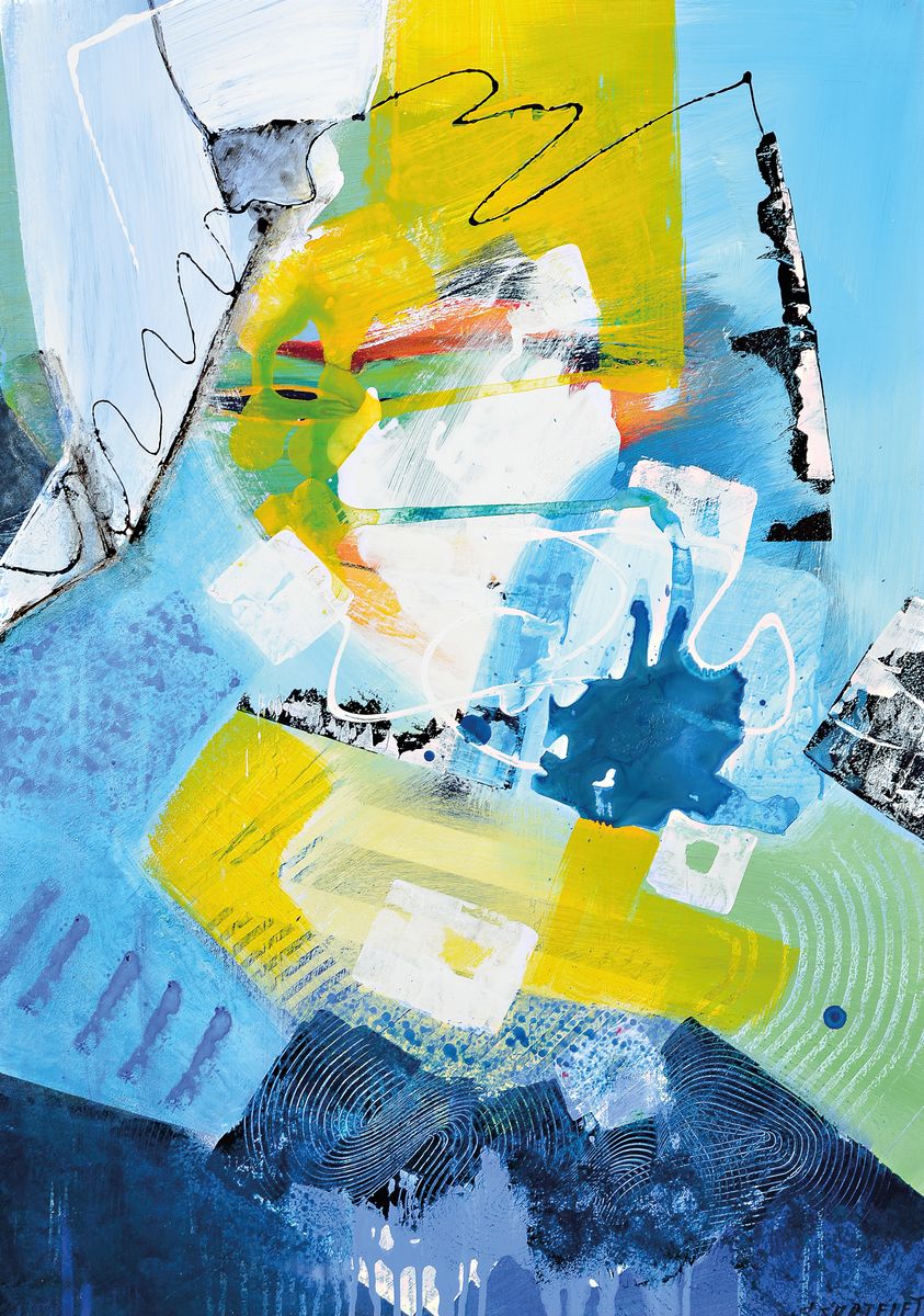 Silvia Sartelet, geb. 1947 Berlin, Abstrakte Komposition, Acryl/Lwd, sign., ca. 80x108 cm