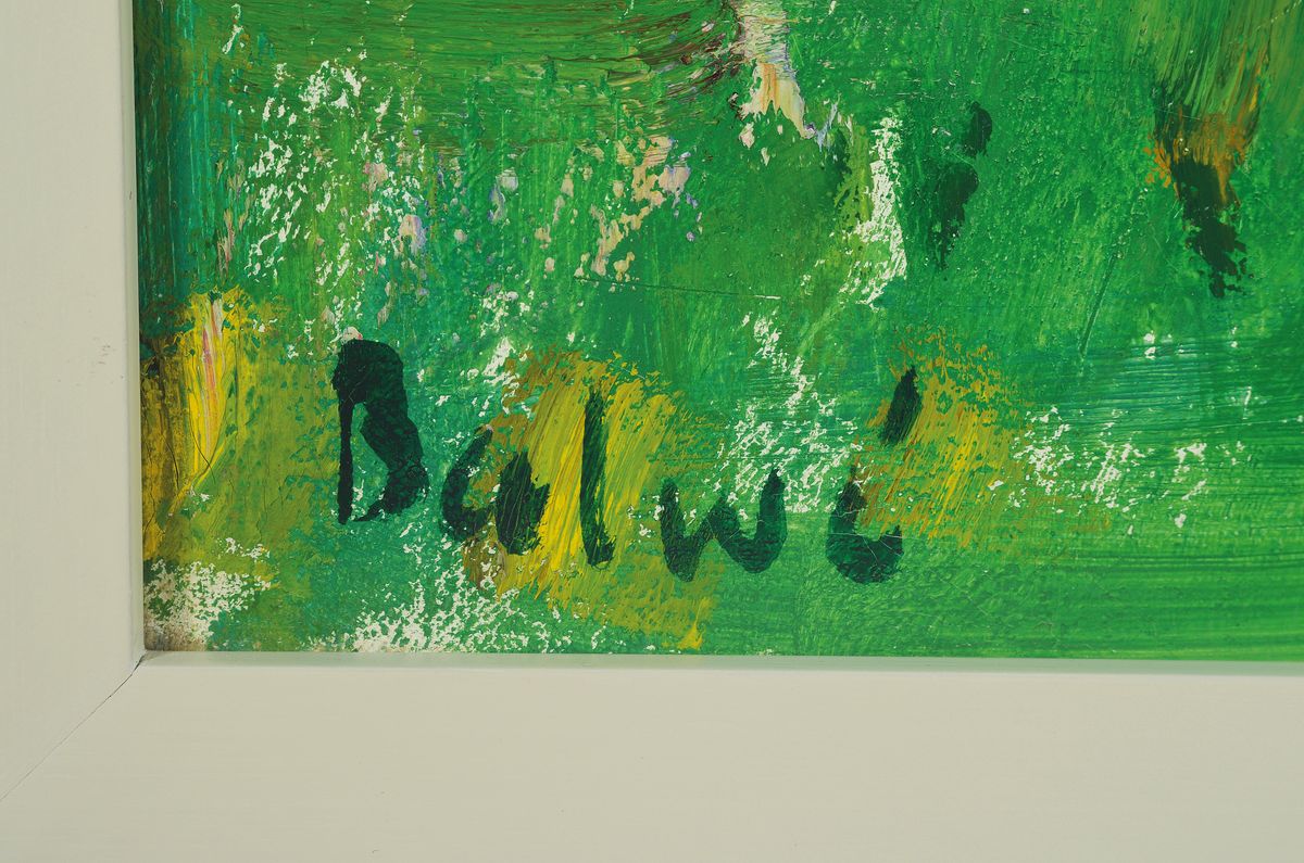 Detail a: Arnold Balwé, 1898 Dresden - 1983, Feld wies, Frühlingsgewitter, Öl/Lwd, li. u. signiert, verso signiert und bezeichnet, ca. 60 x 100 cm/ 52.5 x ...