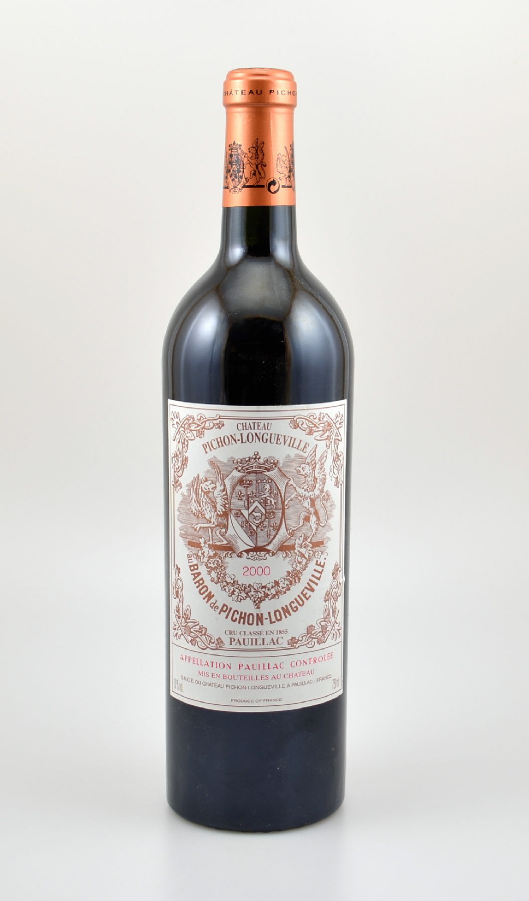 7 Flaschen 2000er Chateau Pichon-Longueville au Baron de Pichon-Longueville, Pauillac, Grand Cru Classe, je ca. 75 cl, 13 % Vol., Füllstände: je ...
