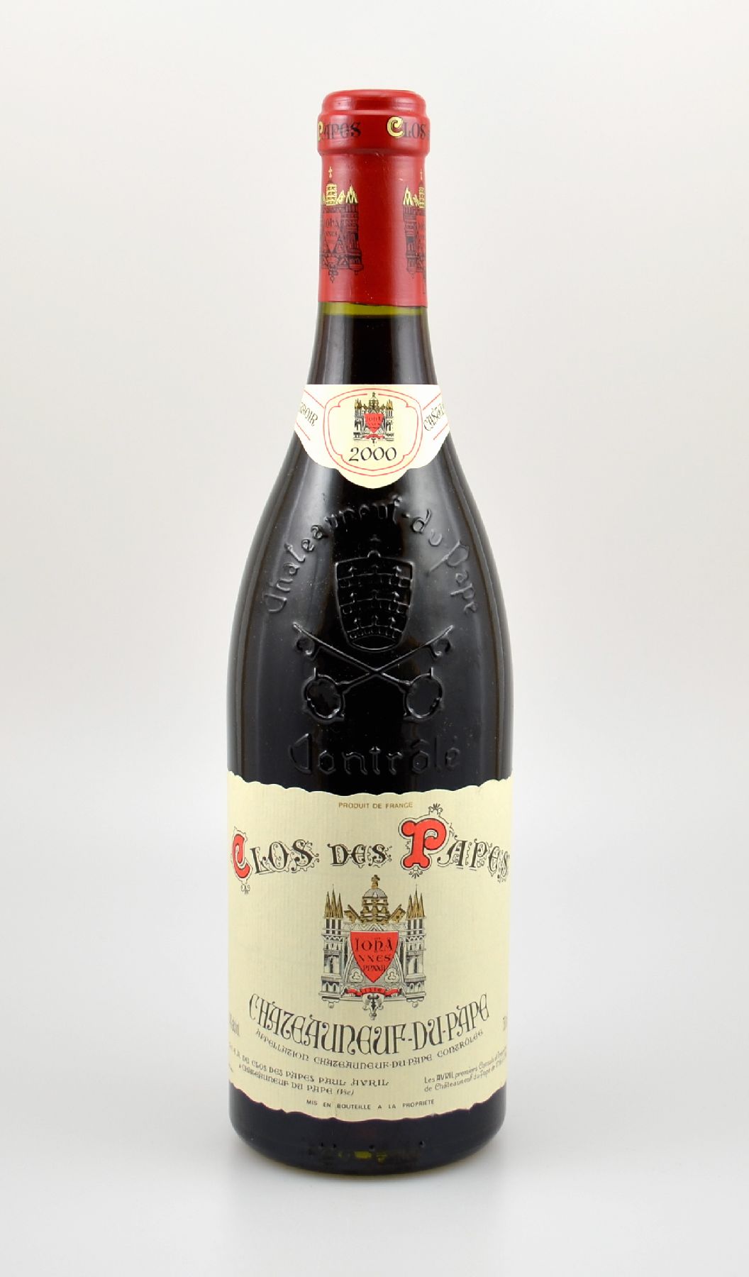 5 Flaschen 2000er Clos des Papes Chateauneuf-du-Pape, je ca. 75 cl, 14 % Vol., Abstand zwischen Kapsel und Wein: je ca. 0,5 cm, hervorragende ...