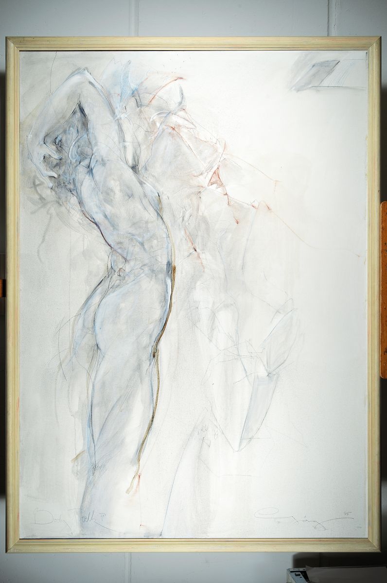 Detail k: Jürgen Görg, geb. 1951 Dernabch/Westerwald, Body Talk V, Öl und Mischtechnik auf Leinwand,signiert und datiert 85, ca. 140x100cm/147x107cm, R.