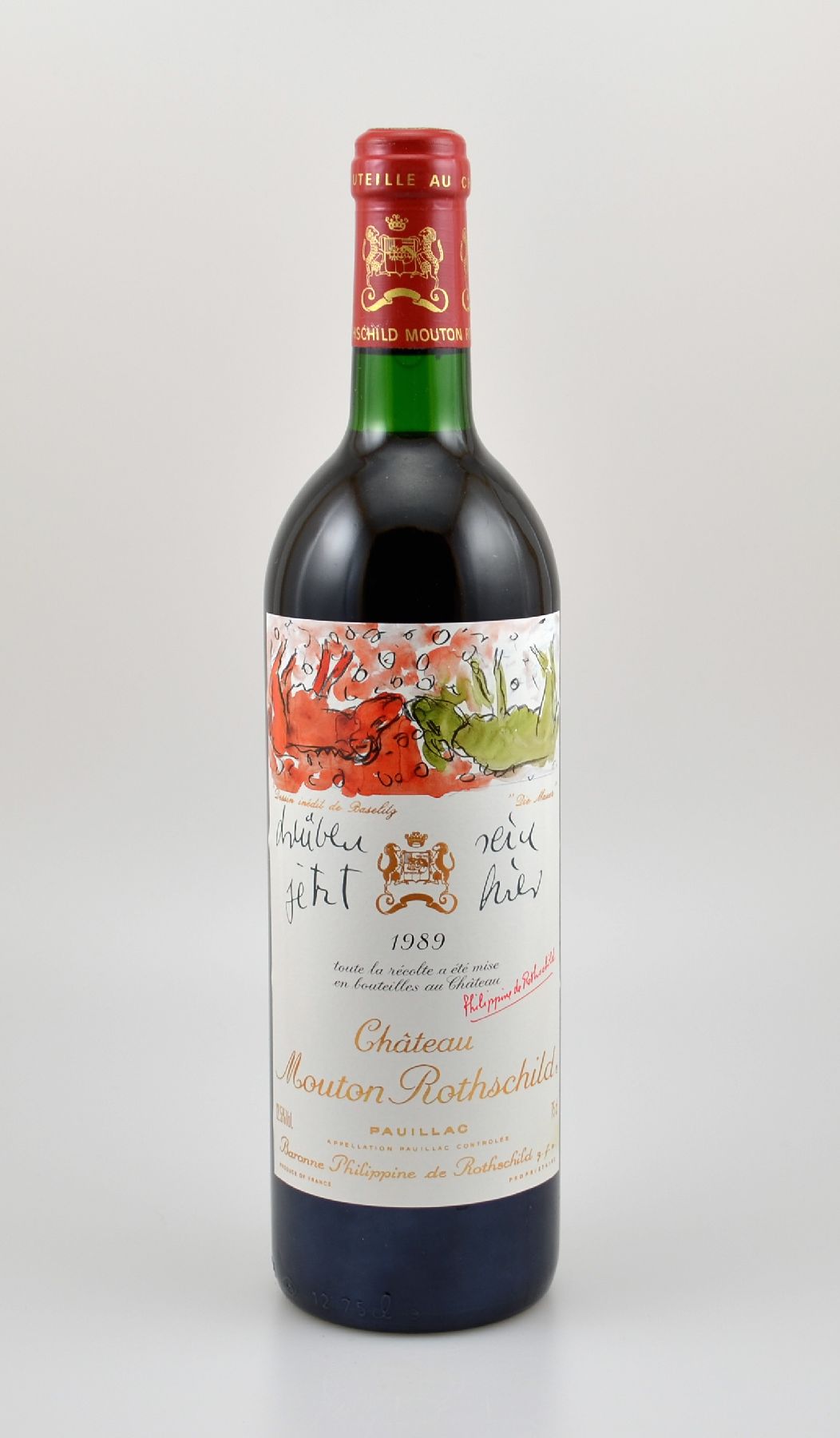 12 Flaschen 1989 Chateau Mouton Rothschild, Pauillac, Premier Grand Cru Classe, je 75 cl, 12,5 % Vol., Füllstände: top shoulder bis into neck, ...