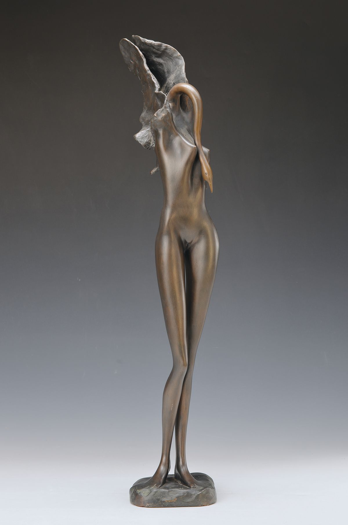 Bruno Bruni, 1935 Gradara, Leda mit dem Schwan/Il Vittorai di Giove, Bronze breun patiniert, monogrammiert BB, nu. 32/150, venturi Arte, ...