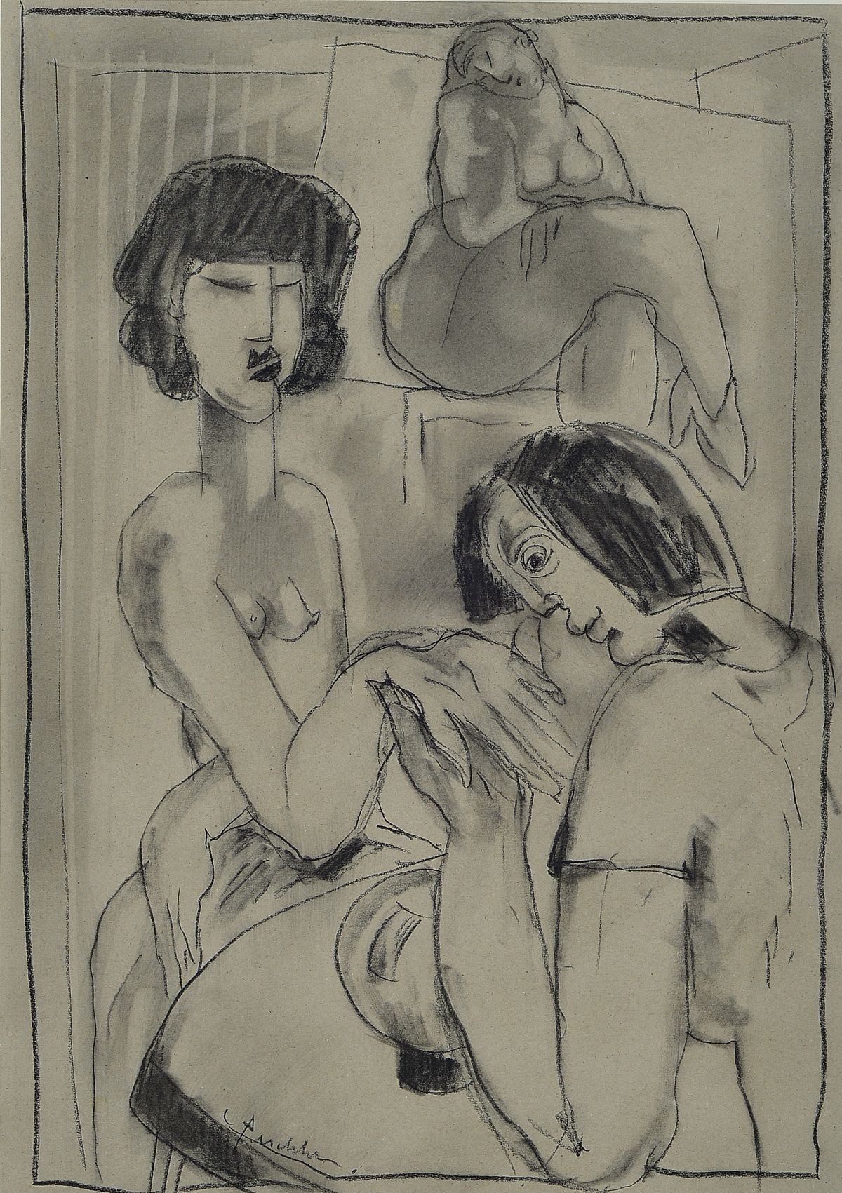 Christan Paeschke, geb. 1946 Säckingen, zwei lavierte Tusche-Zeichnungen, beide handsigniert, je ca. 58x42cm, PP, u.Gl., R. ca. 80x63cm