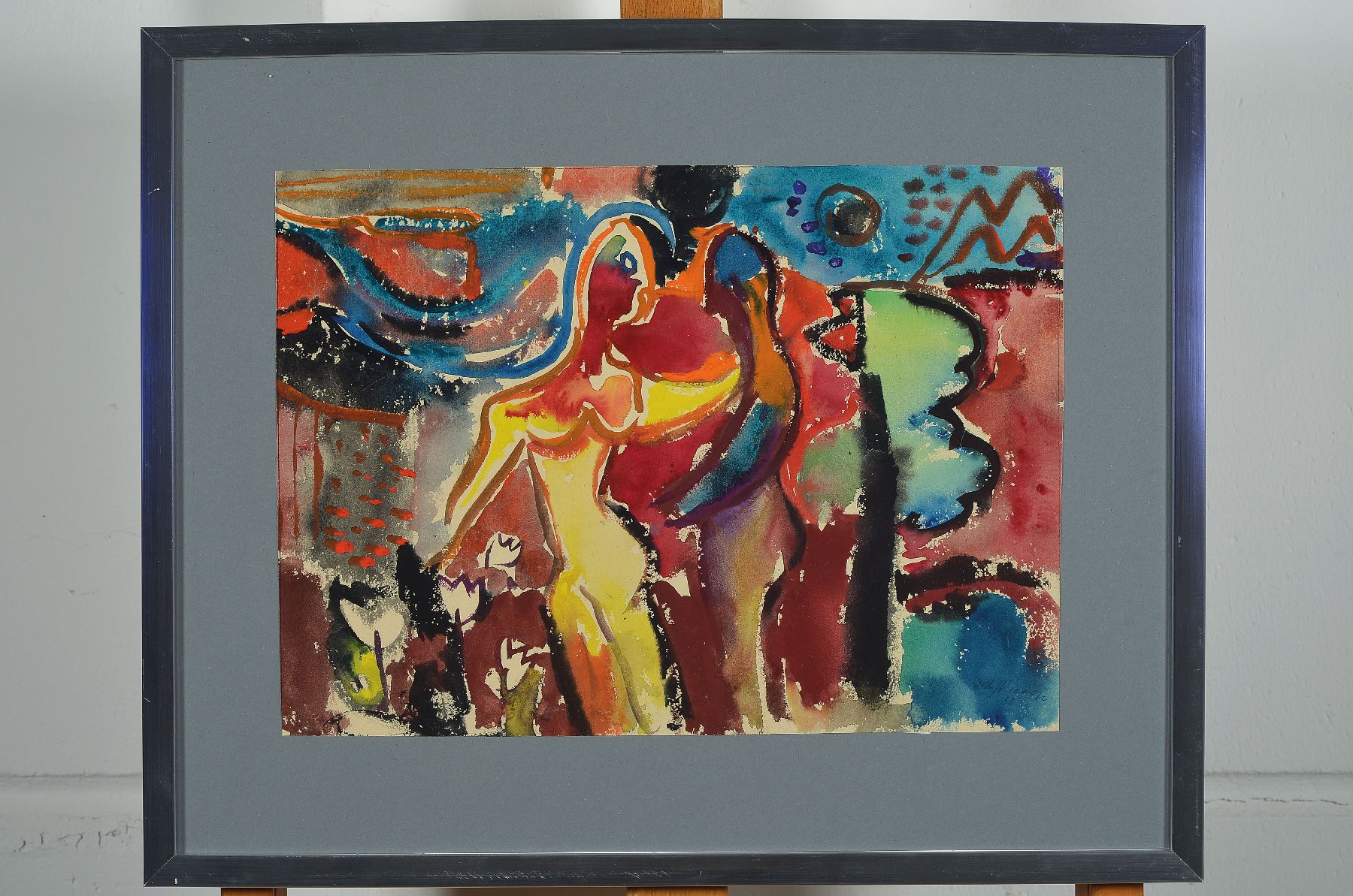 Detail a: Willi Knoop, 1888-1966, Ohne Titel, Gouache auf Papier, rechts unten signiert und datiert 50, ca. 28x38cm, u.Gl., R. ca. 42x52cm