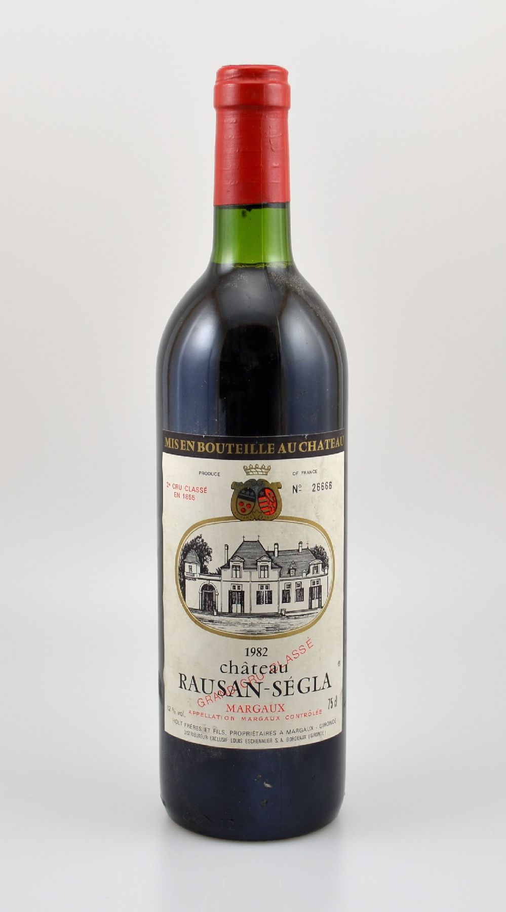 1 Flasche 1982 Chateau Rausan Segla, Margaux, Grand Cru Classe, ca. 75 cl, Füllstand: top shoulder, unverkostet, Provenienz: Aus einer privaten ...