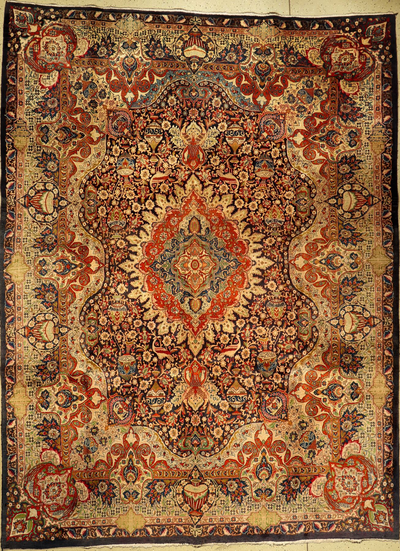 Kashmar alt, Persien, ca. 60 Jahre, Wolle auf Baumwolle, ca. 410 x 300 cm, EHZ: 3