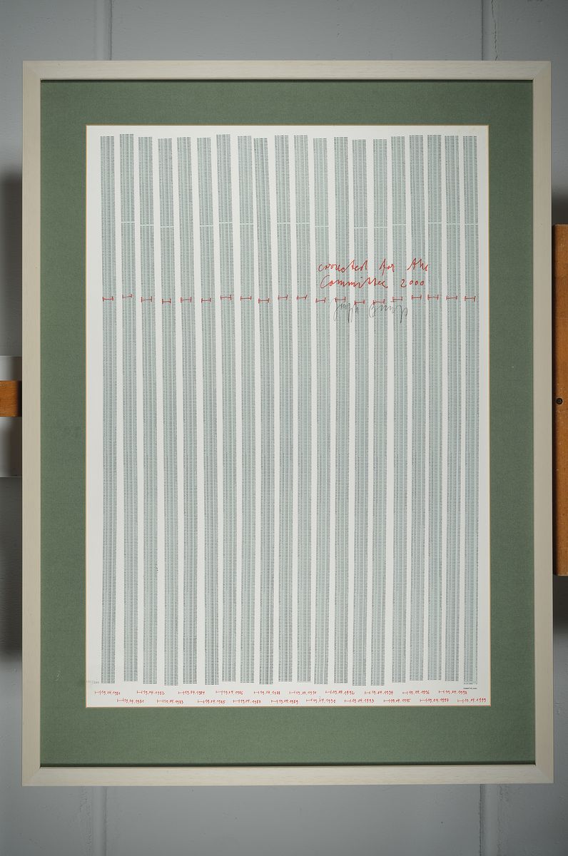 Detail k: Joseph Beuys 1921-1986, Countdown 2000 1981, Offset auf Maschinenbütten, signiert, 2000 Exemplare, Hamburg/München, 88 x 64 cm, PP., Rahmen: 100 x ...