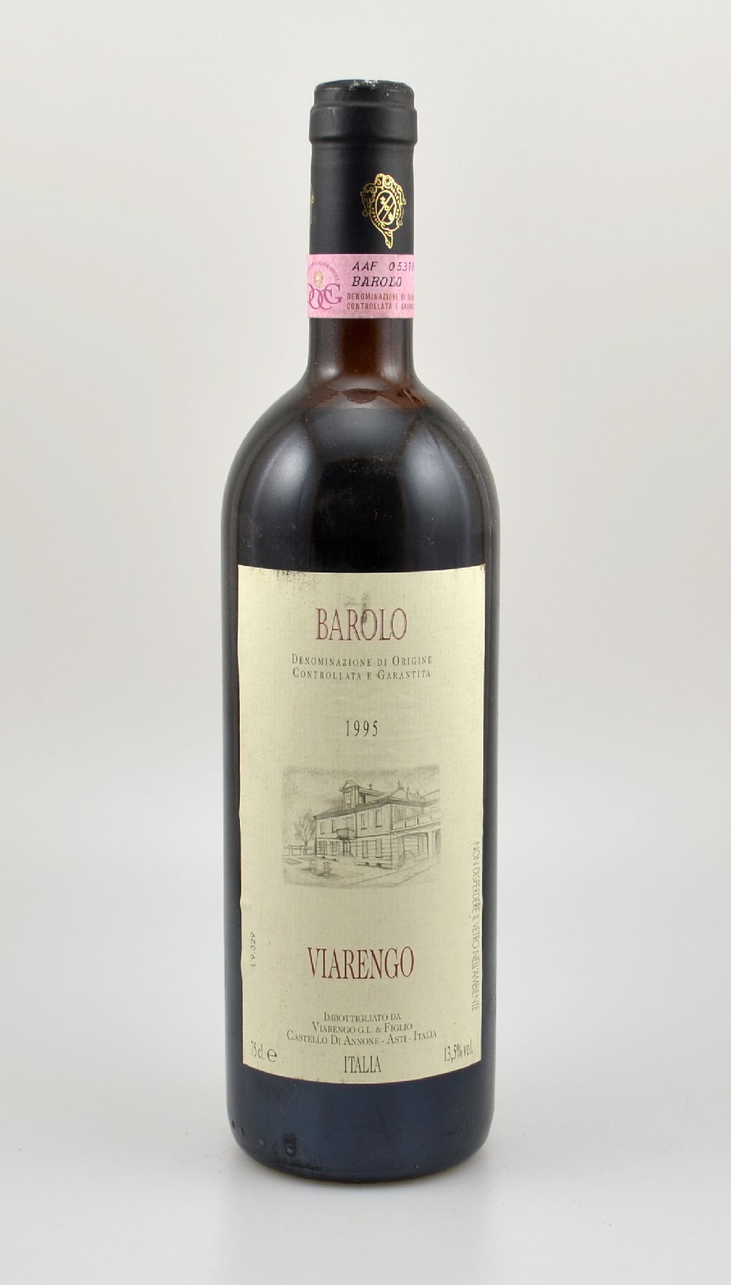 2 Flaschen 1995 Barolo Viarengo, je 75 cl, 13,5 % Vol., Füllstände: ca. upper mid shoulder, unverkostet, Provenienz: Aus einer privaten Weinsammlung
