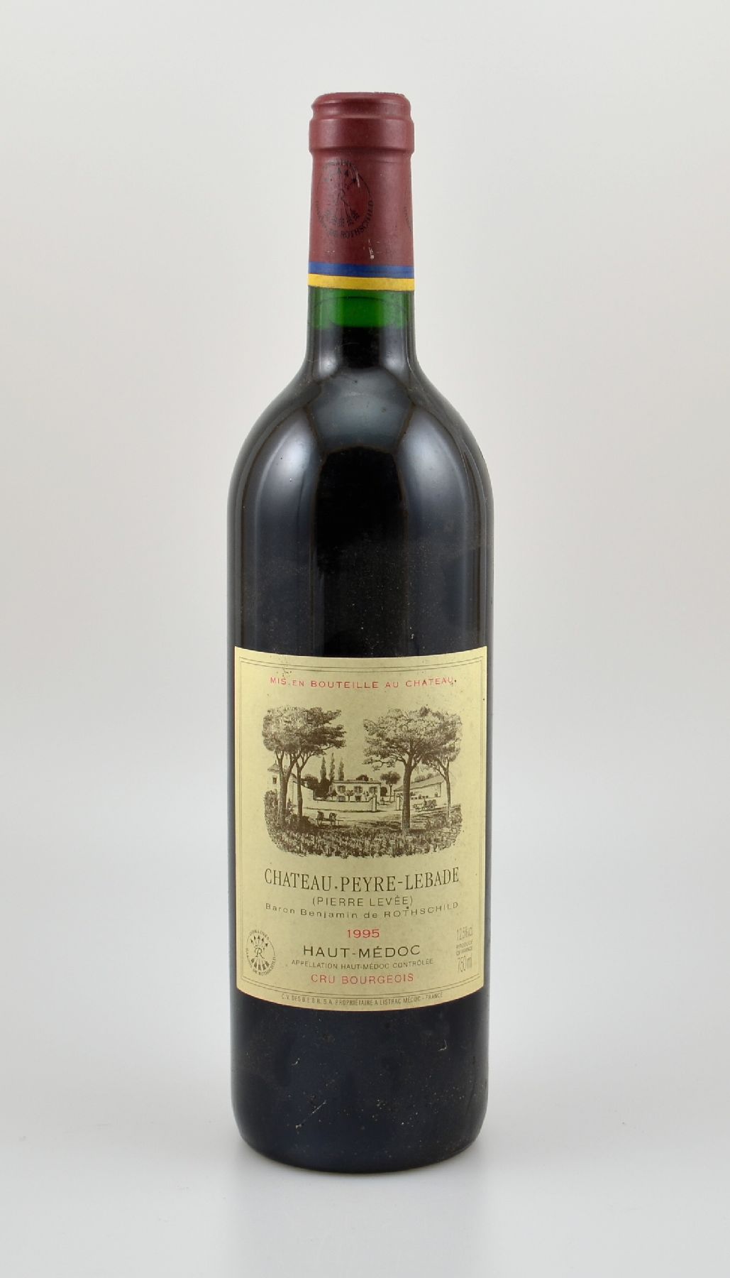 5 Flaschen 1995 Chateau Peyre-Lebade, Baron Benjamin de Rothschild, Haut-Medoc, je ca. 75 cl, 12,5 % Vol., Füllstände: je into neck, gute ...