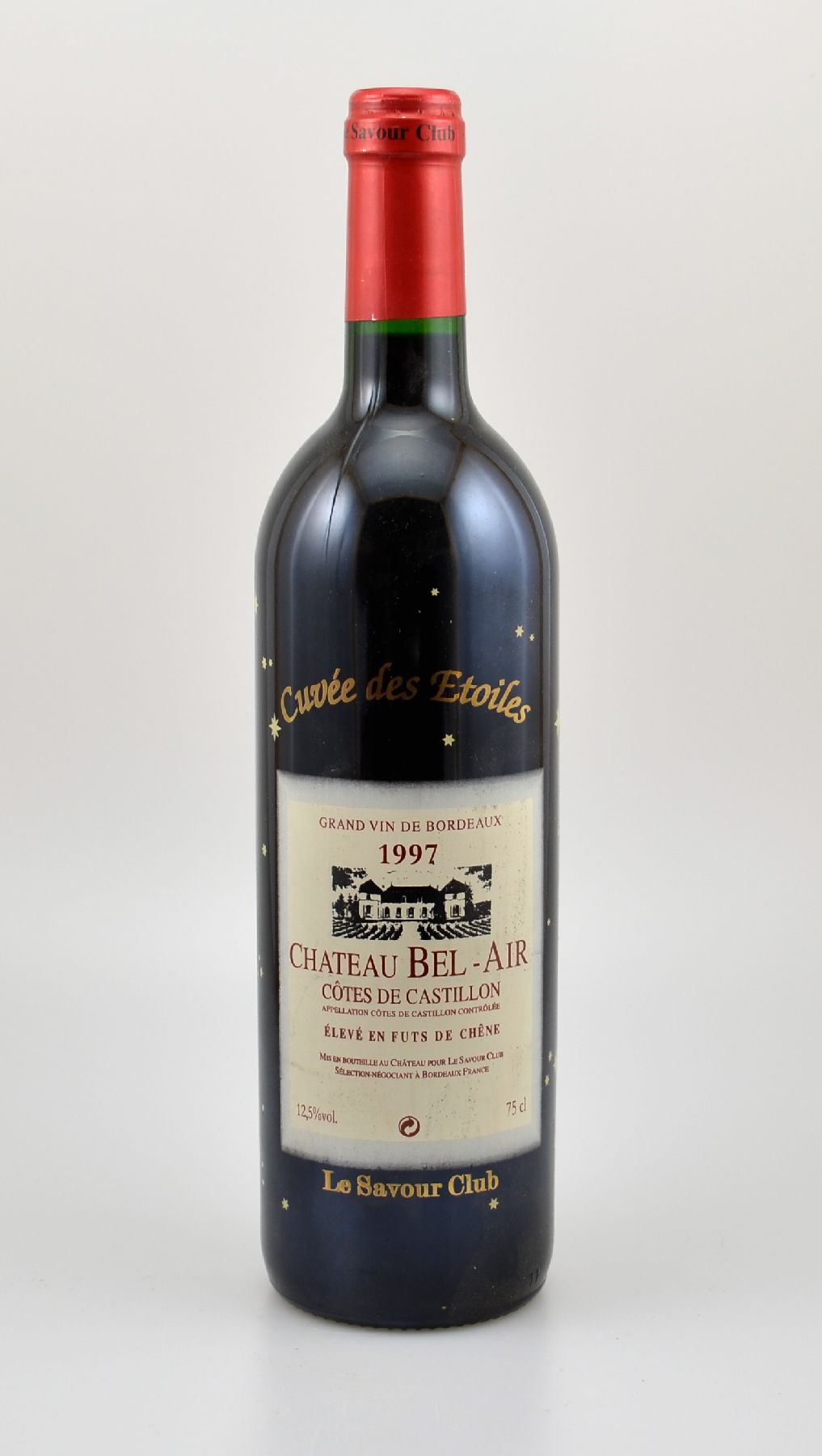 1 Flasche 1997 Chateau Bel-Air, Cotes de Castillon, Grand Vin de Bordeaux, cl. 12,5 % Vol., Füllstand: into neck, guter Erhaltungszustand, ...