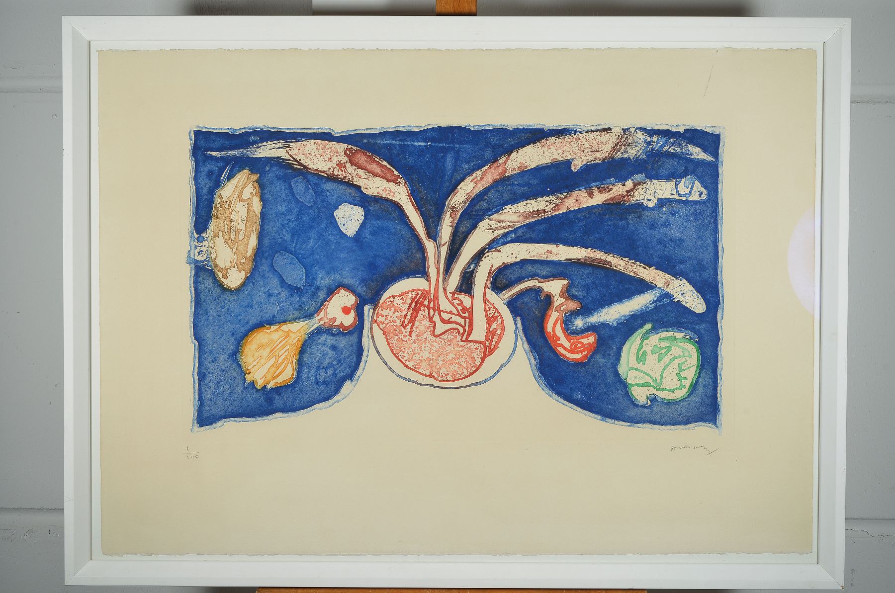 Detail a: Pierre Alechinsky, geb. 1927, Farblithographie, handsigniert und num. 7/100, Blattgr. ca. 64x90cm, u.Gl., R.